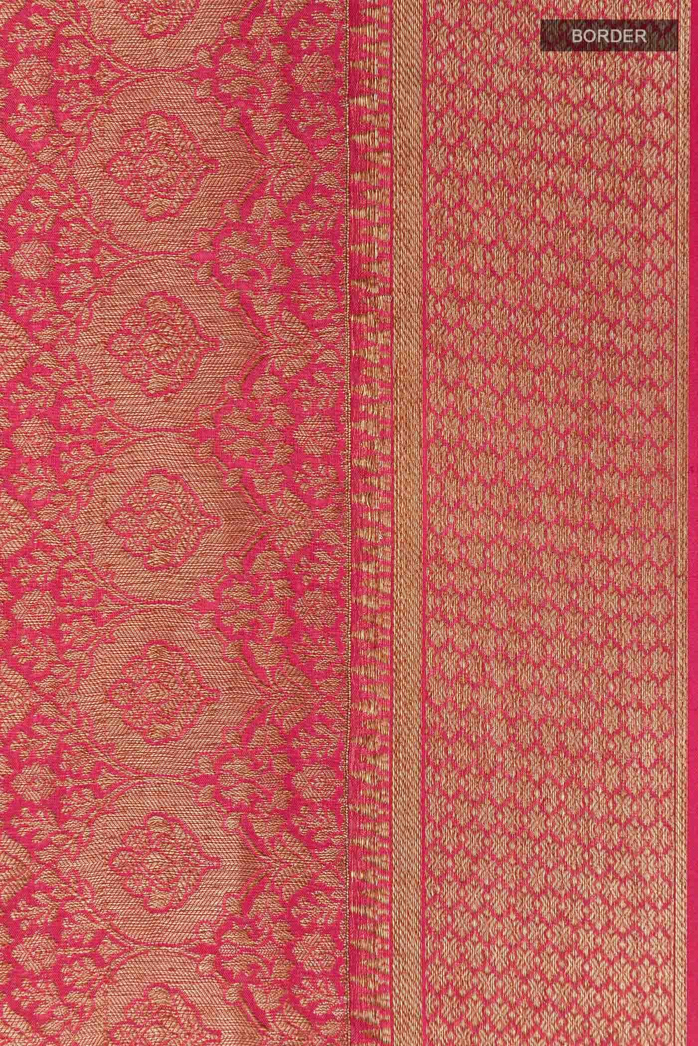 Dark Pink Mysore Crepe Saree