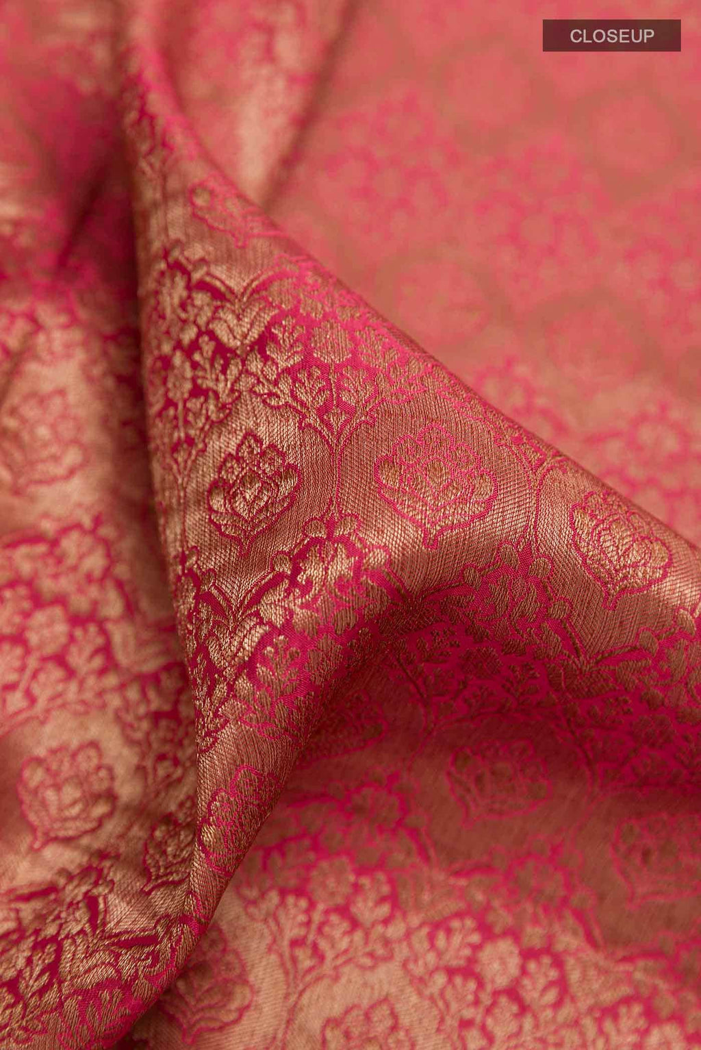 Dark Pink Mysore Crepe Saree