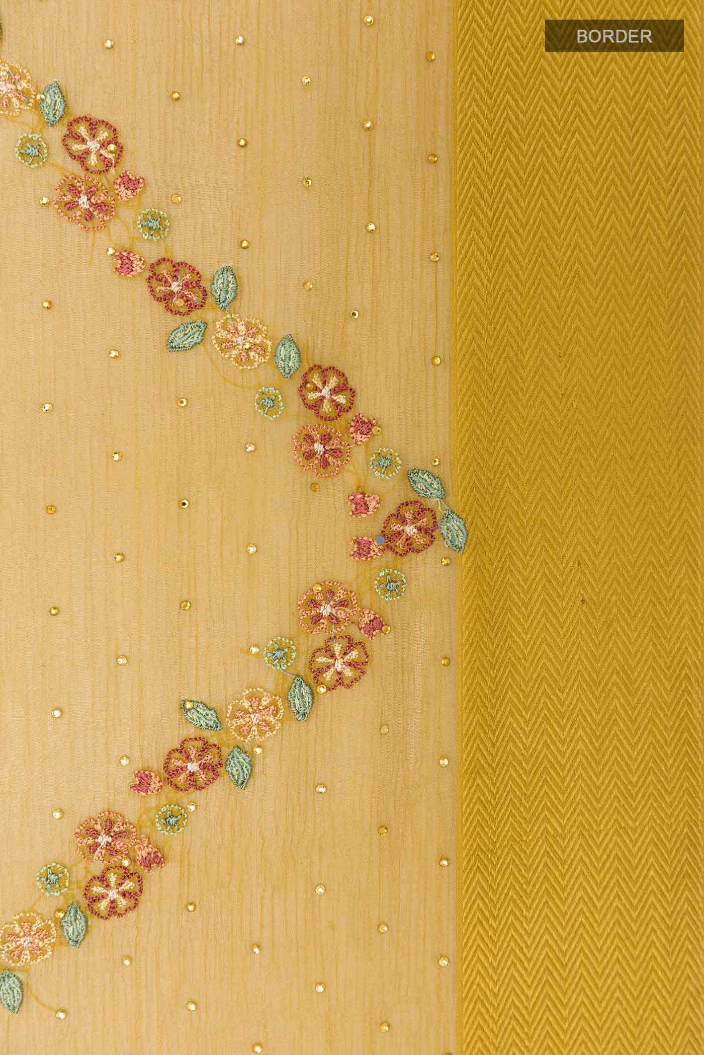 Mustard Mysore Chiffon Saree