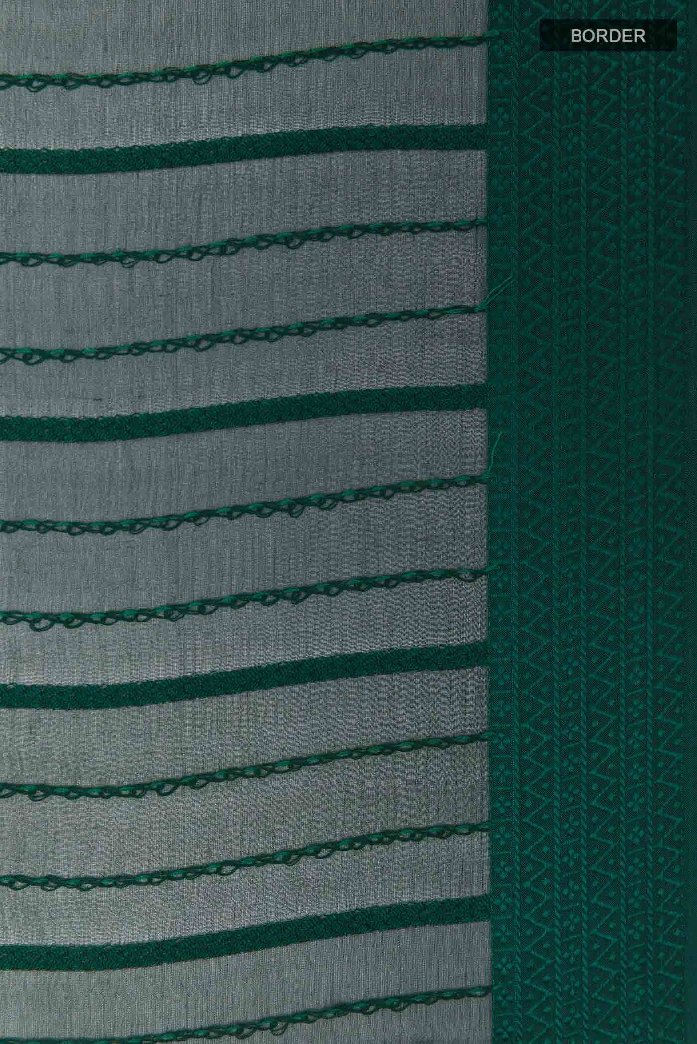 Bottle Green Mysore Chiffon Saree