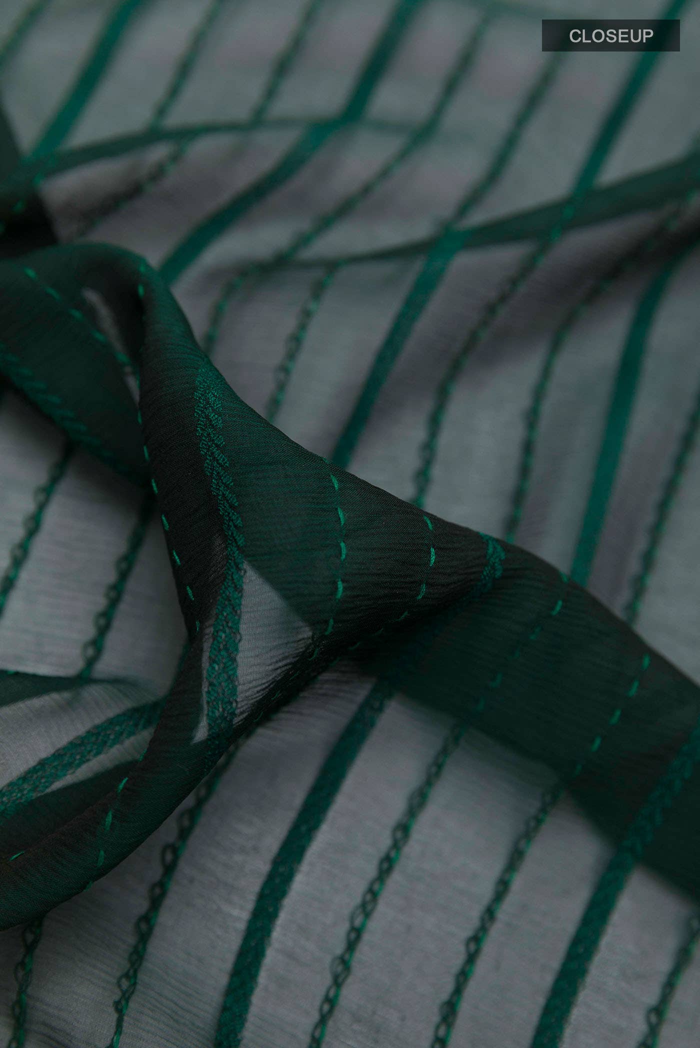 Bottle Green Mysore Chiffon Saree