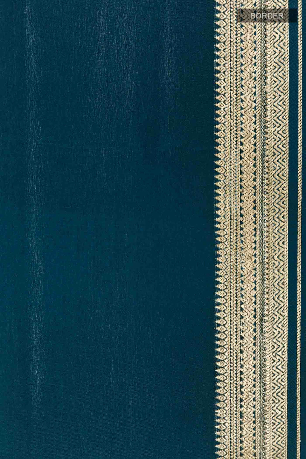 Peacock Blue Mysore Crepe Saree