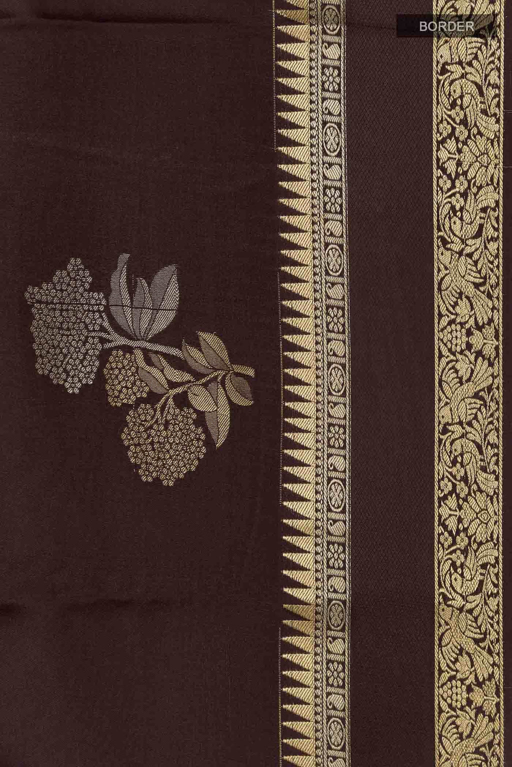 Brown Mysore Crepe Saree