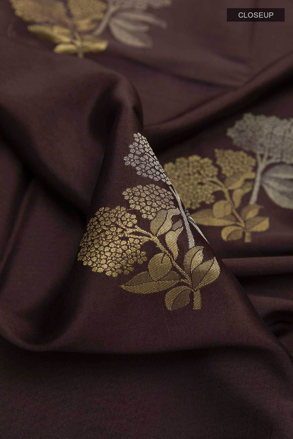 Brown Mysore Crepe Saree