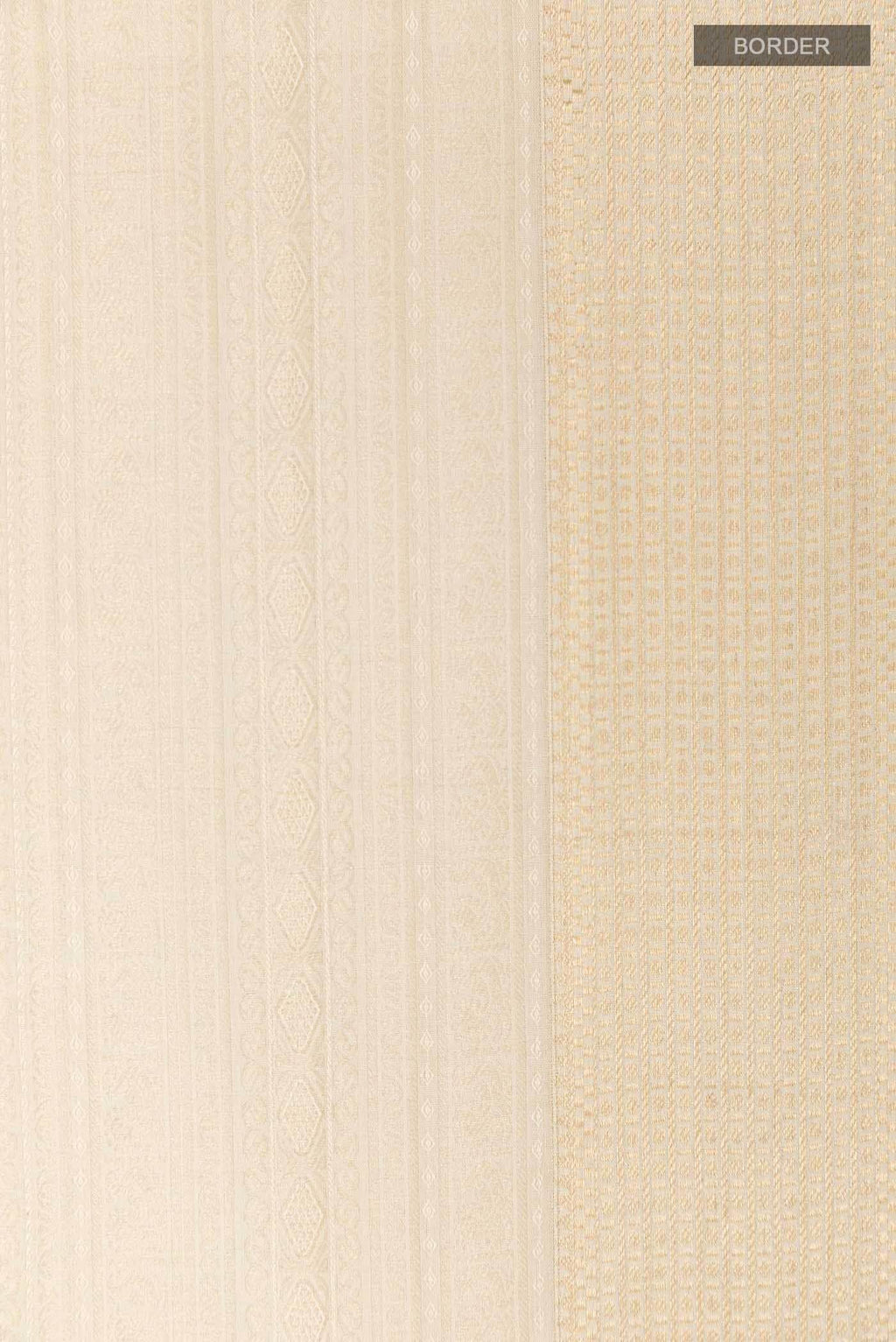 Pearl White Mysore Crepe Saree