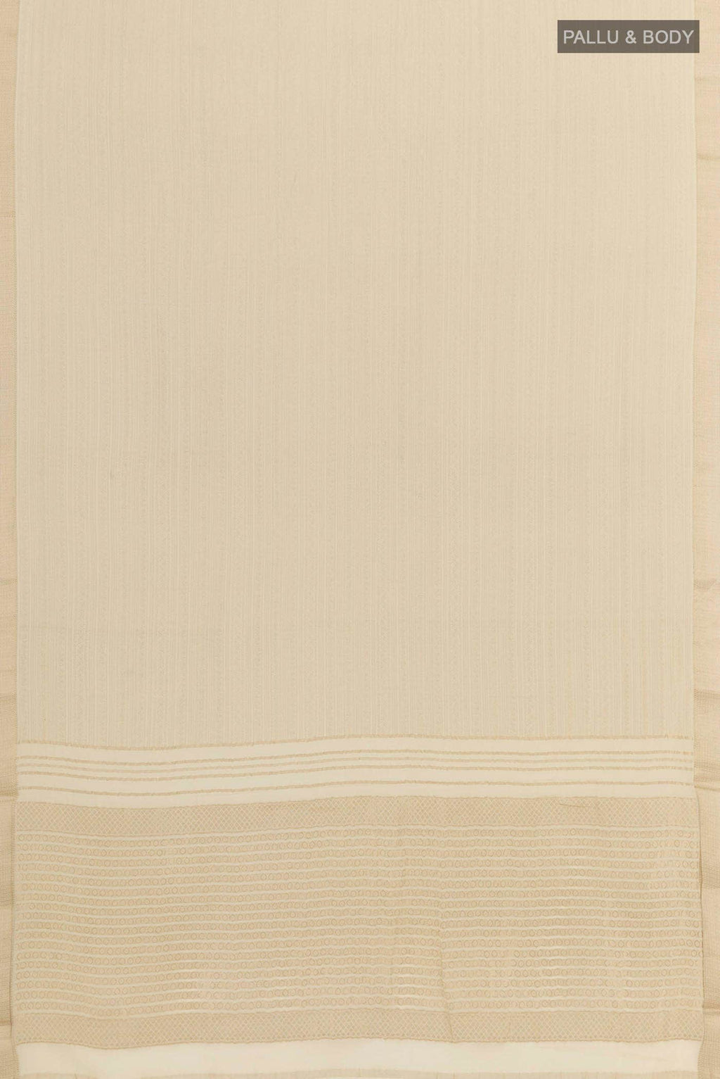 Pearl White Mysore Crepe Saree