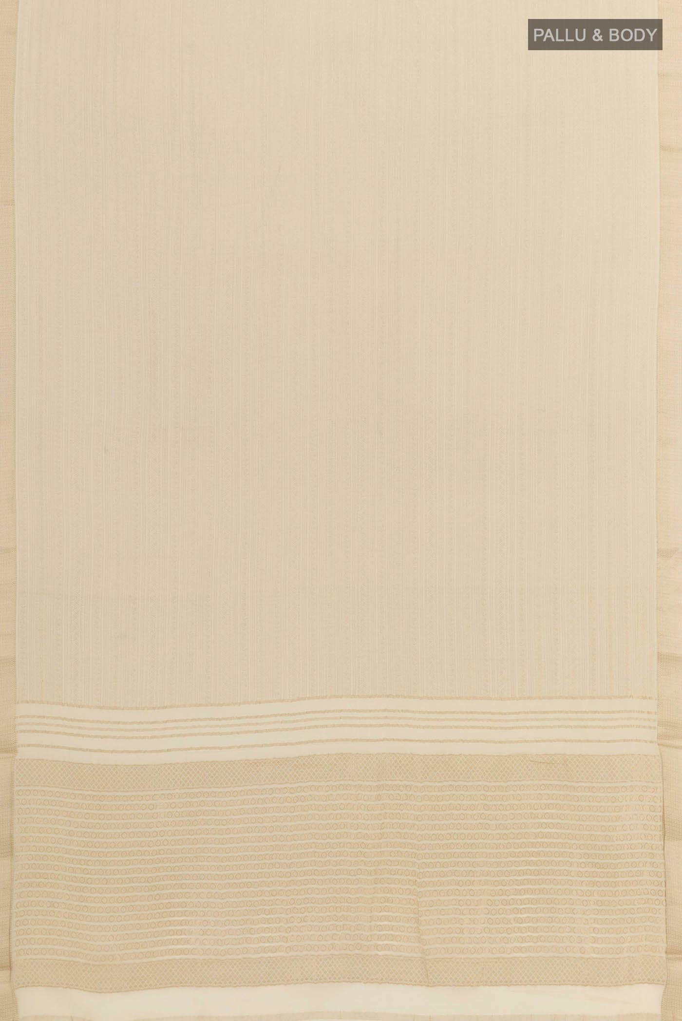 Pearl White Mysore Crepe Saree