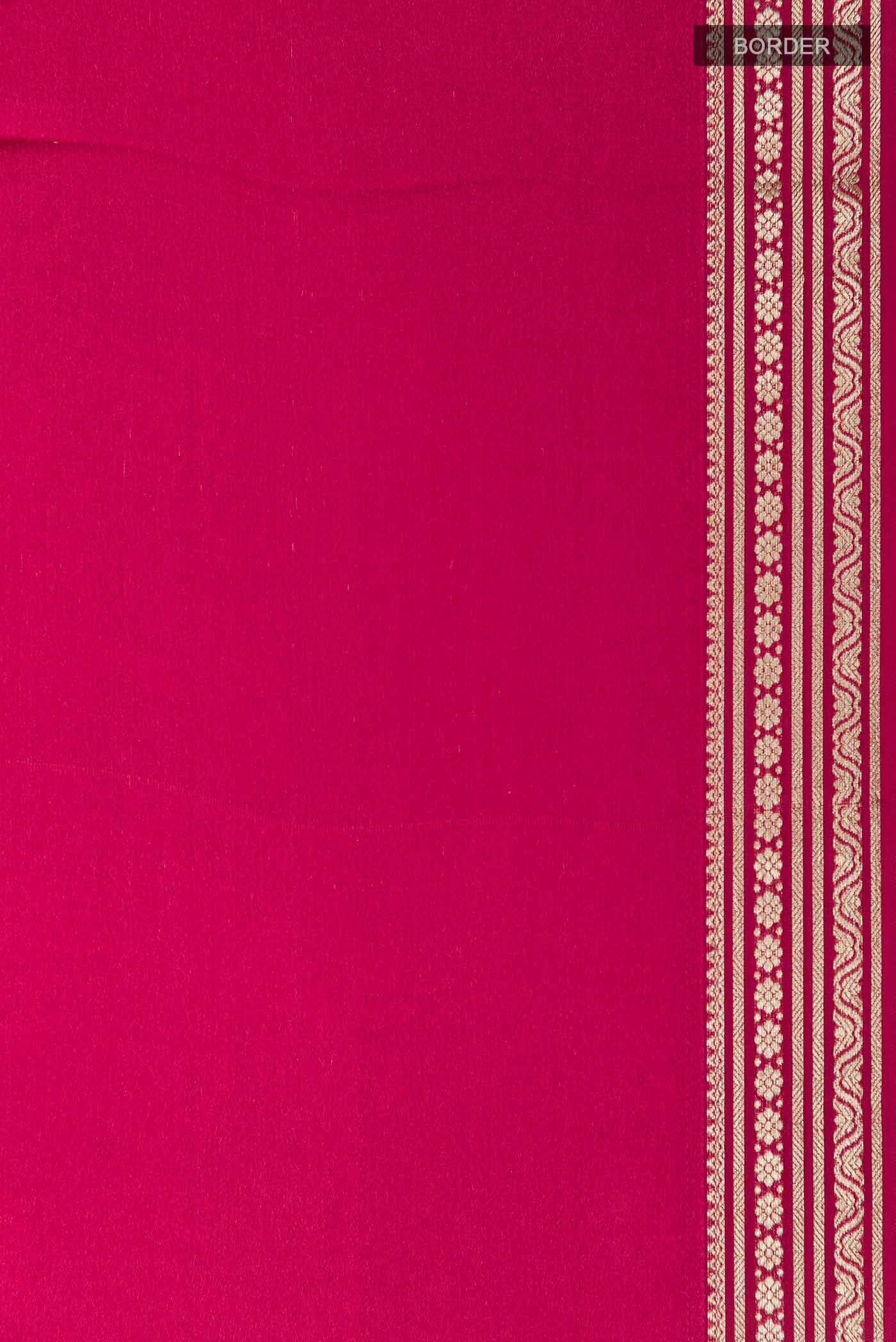 Dark Pink Mysore Crepe Saree