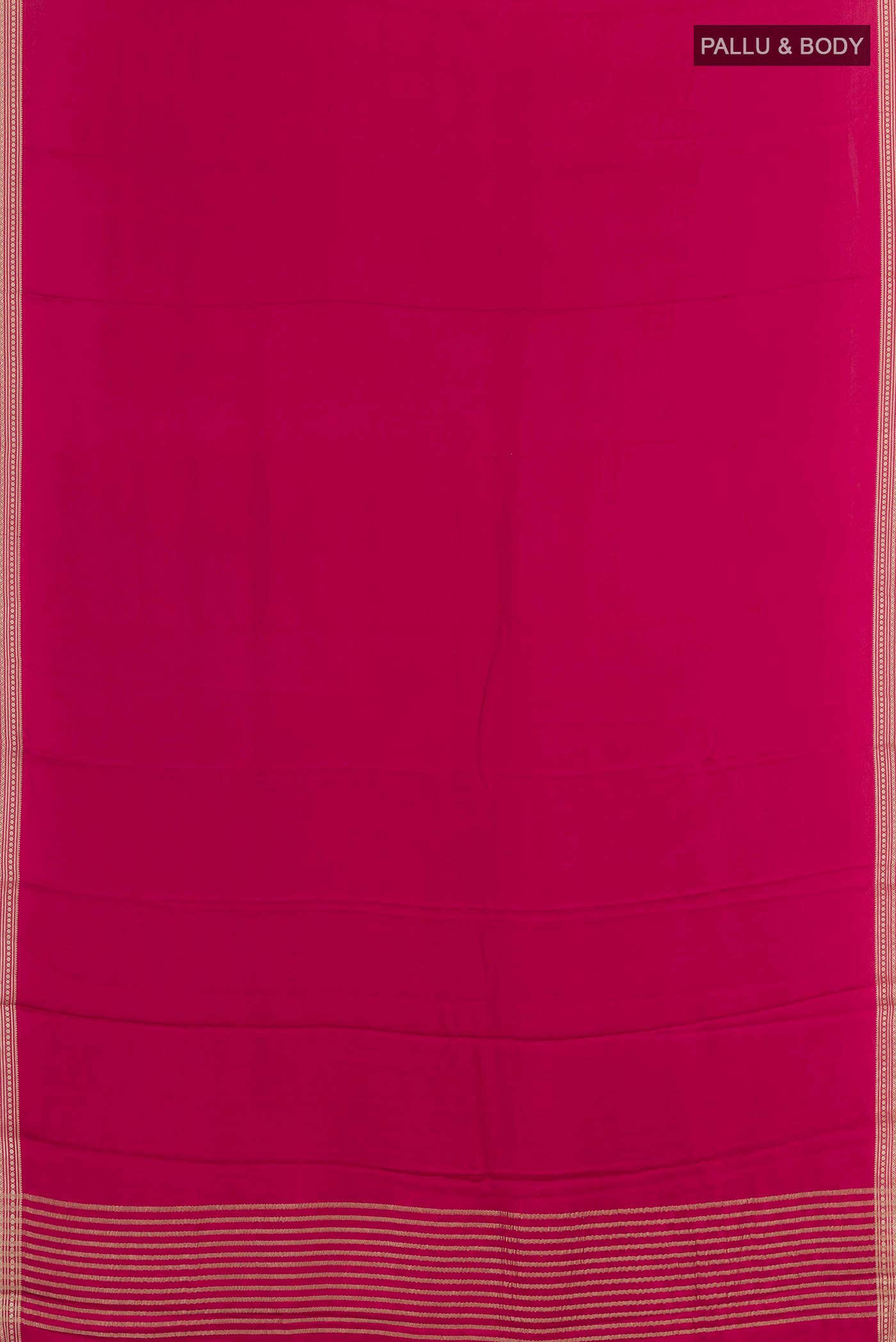 Dark Pink Mysore Crepe Saree