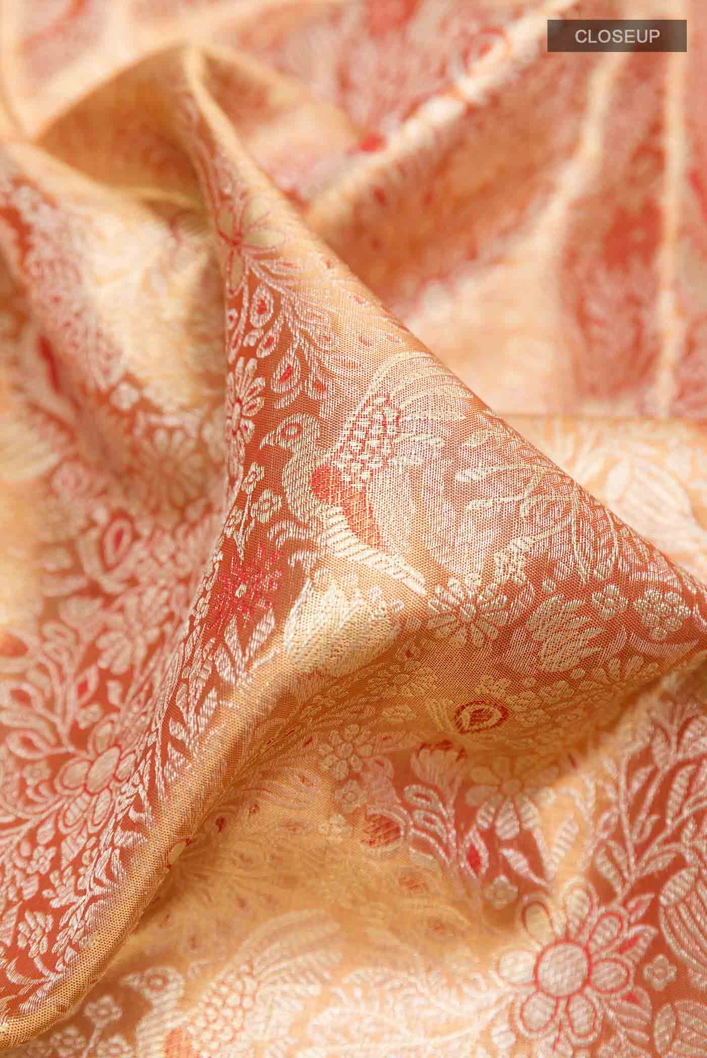 Orange Dual Tone Kanchipuram Silk Saree