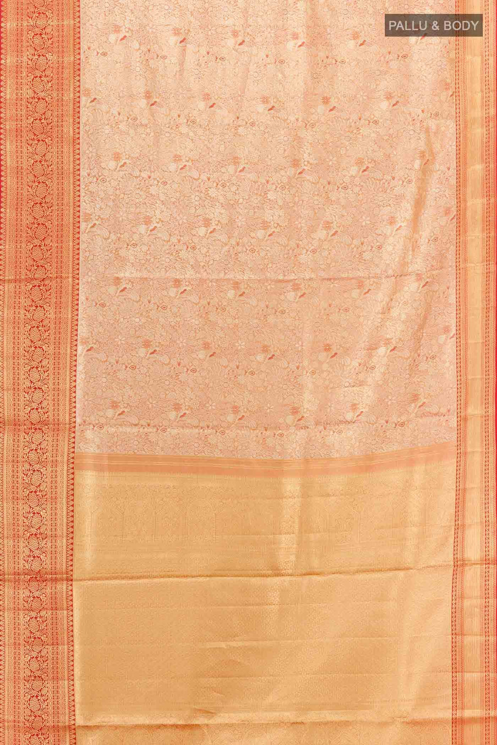 Orange Dual Tone Kanchipuram Silk Saree