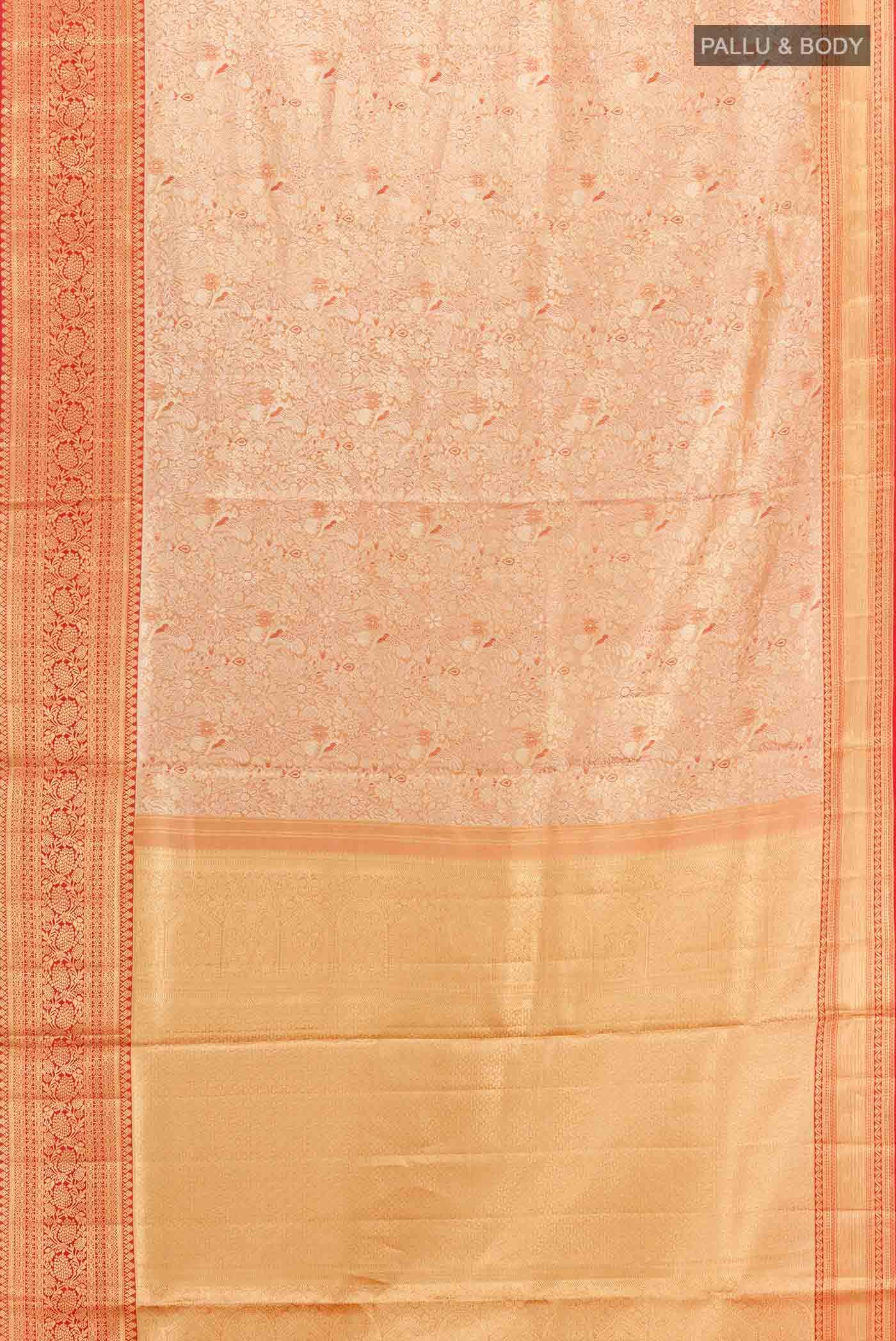 Orange Dual Tone Kanchipuram Silk Saree