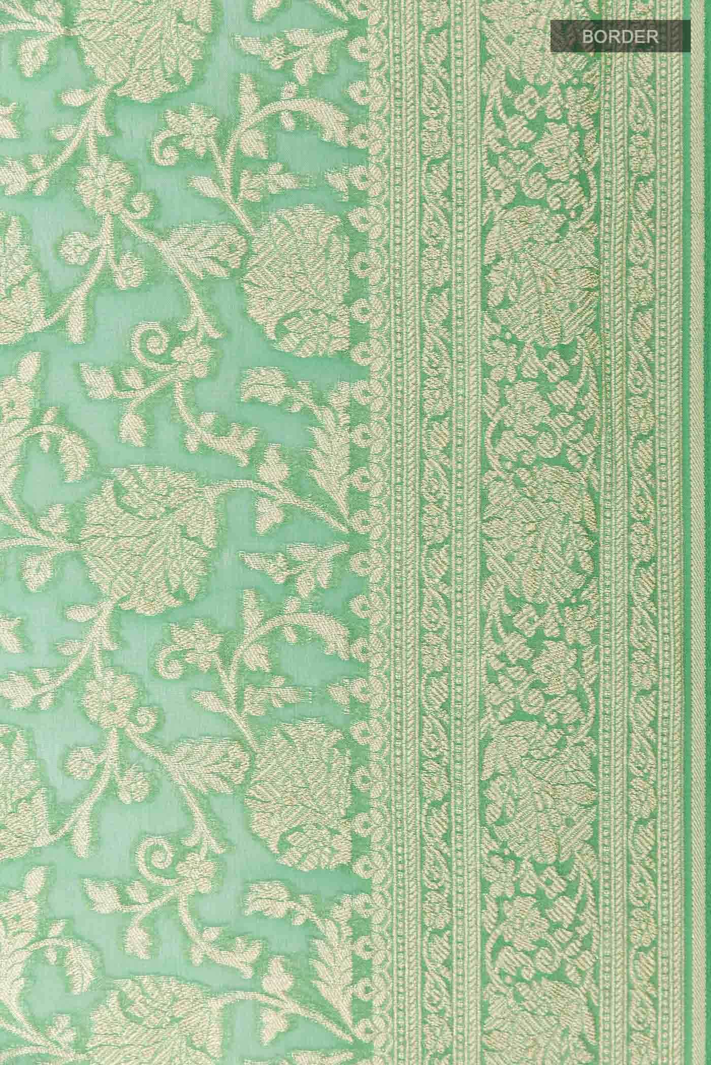 Green Banarasi Georgette Saree