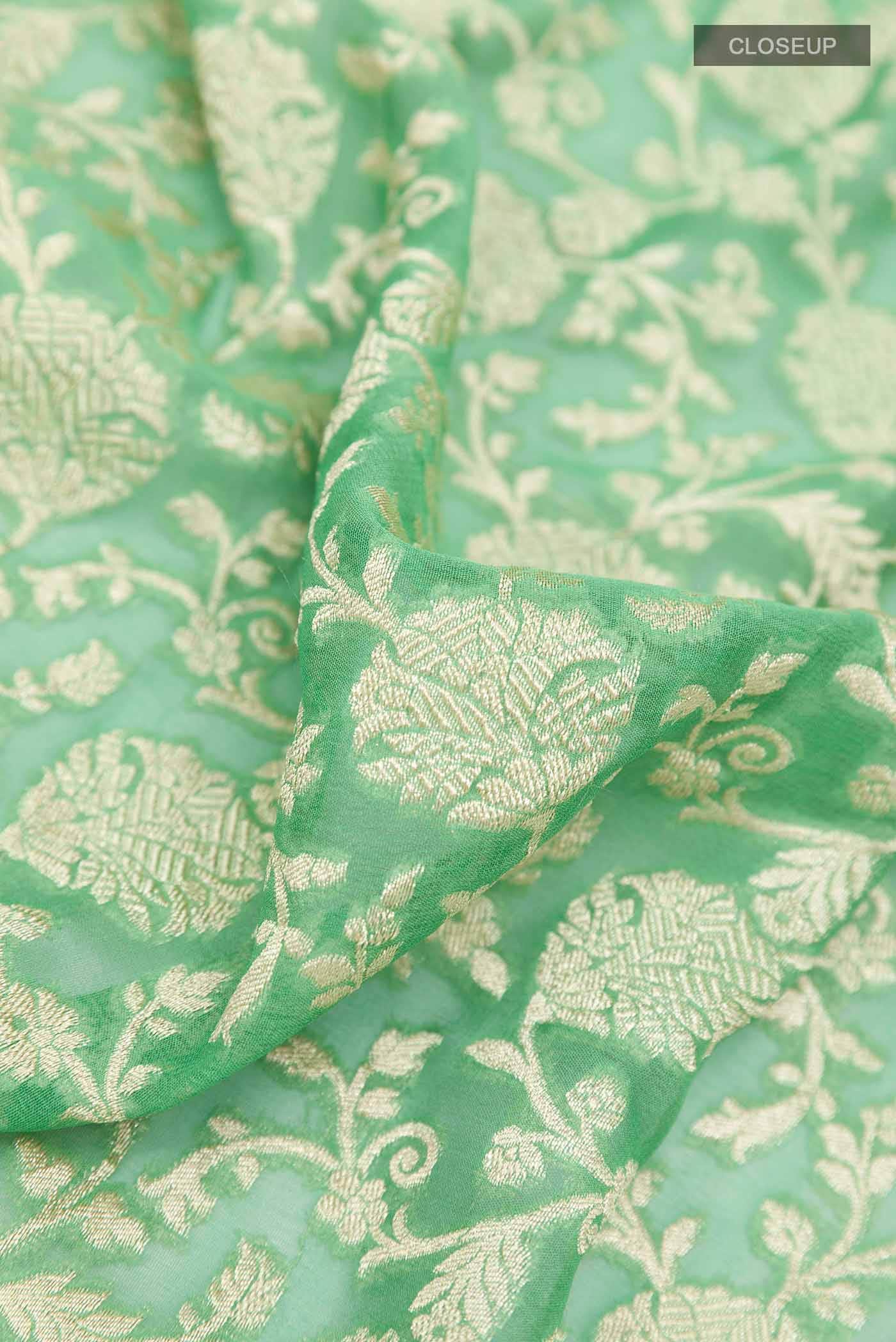 Green Banarasi Georgette Saree