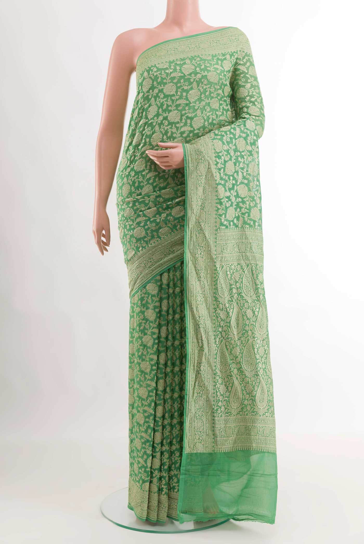 Green Banarasi Georgette Saree