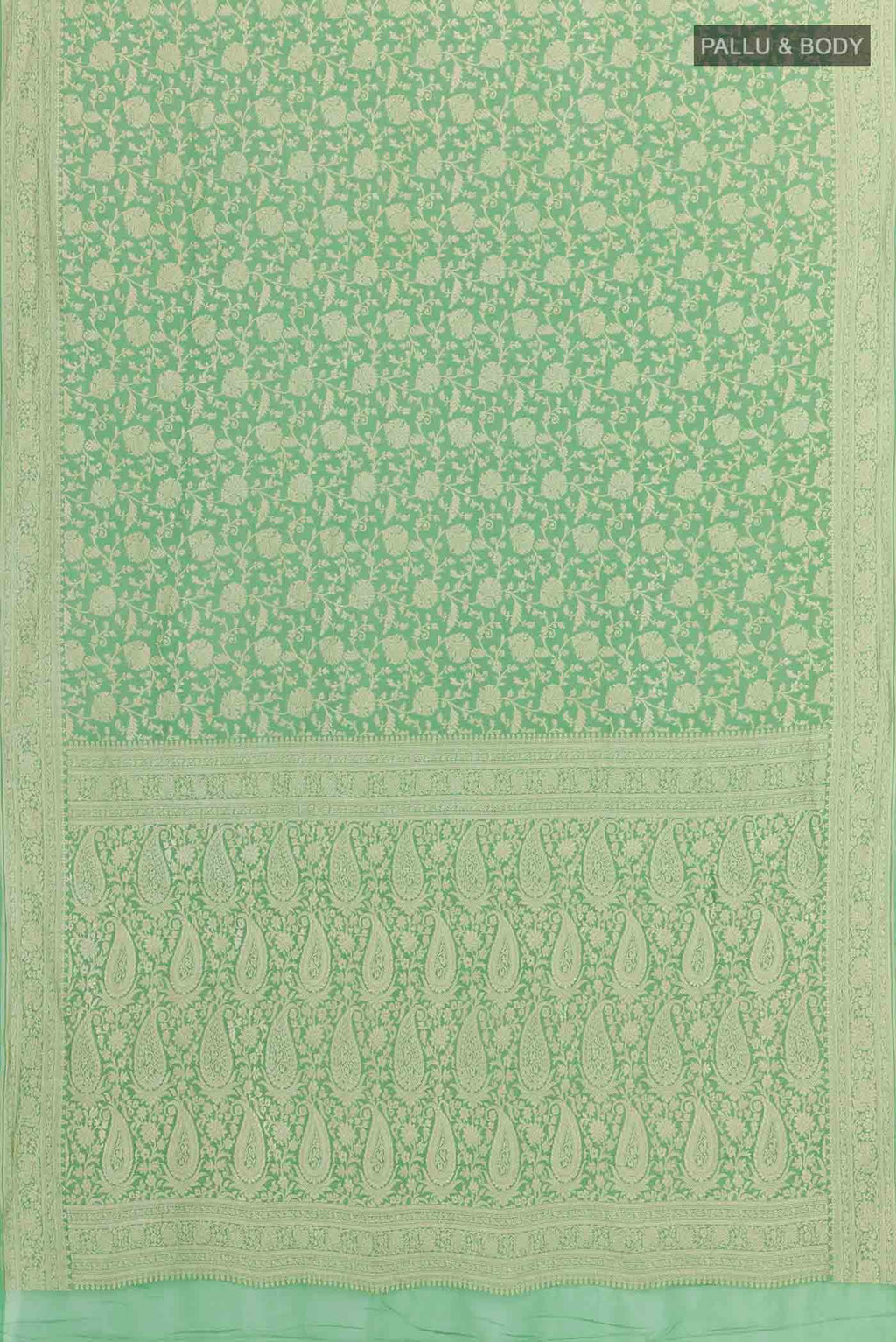 Green Banarasi Georgette Saree