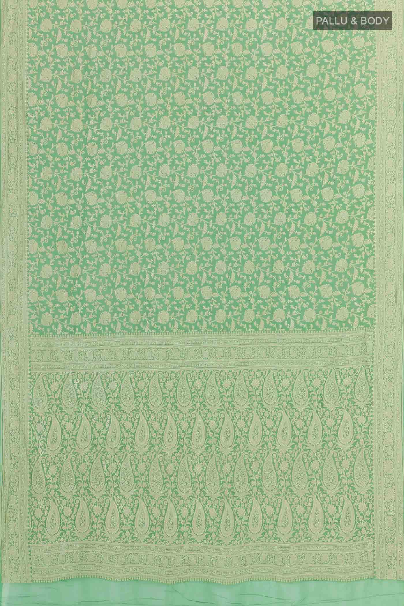 Green Banarasi Georgette Saree