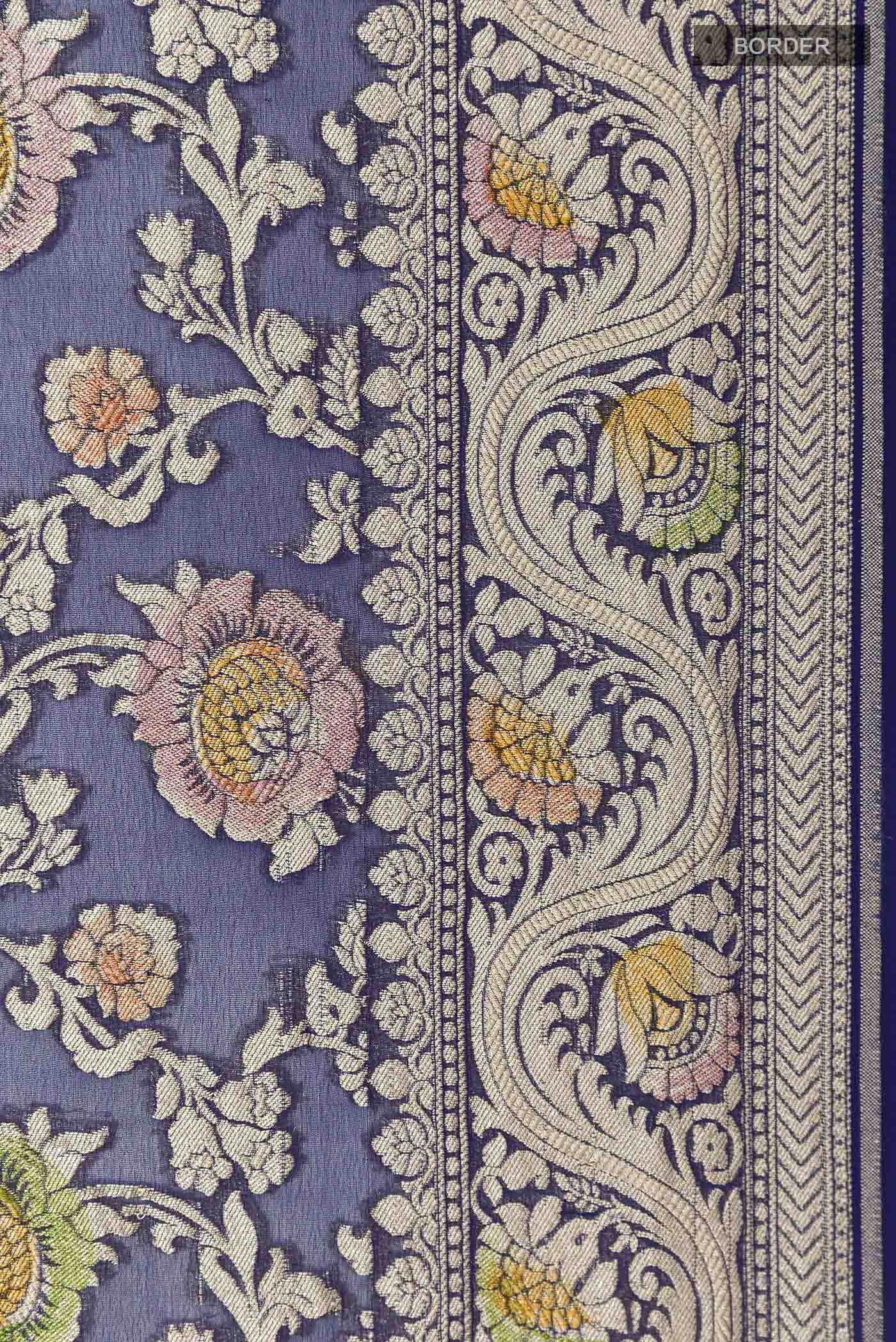 Blue Banarasi Georgette Saree