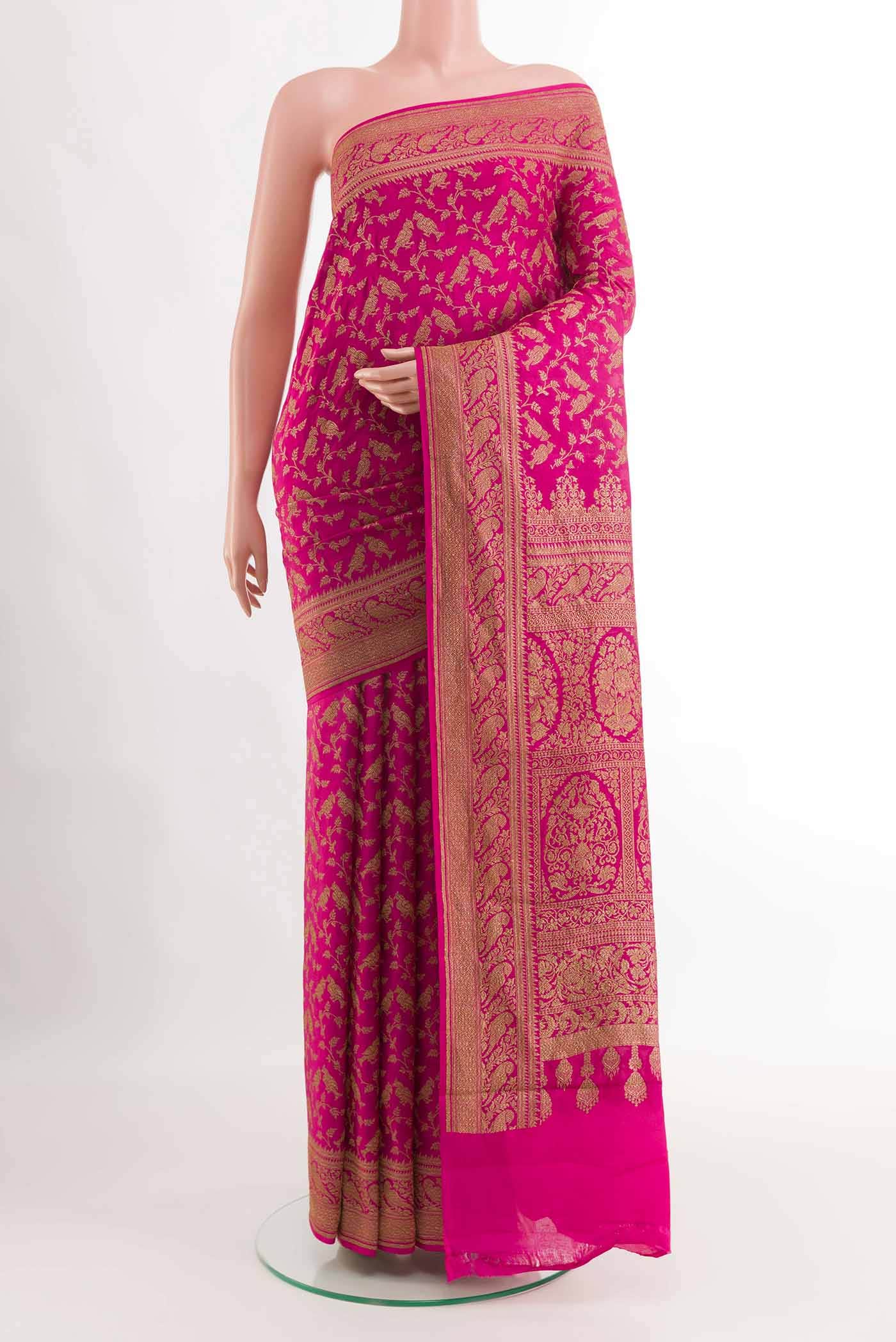 Pink Banarasi Georgette Saree