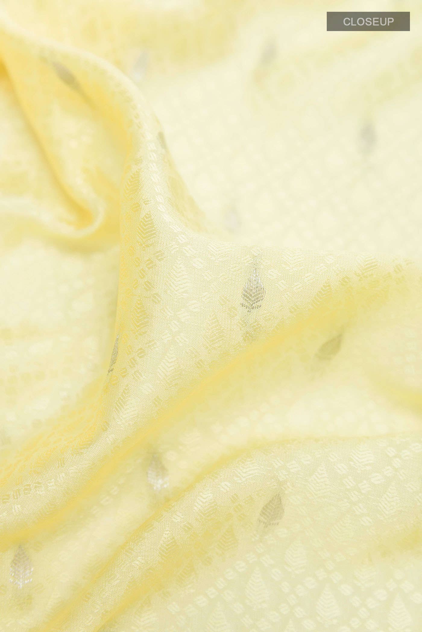Lemon Yellow Mysore Crepe Saree