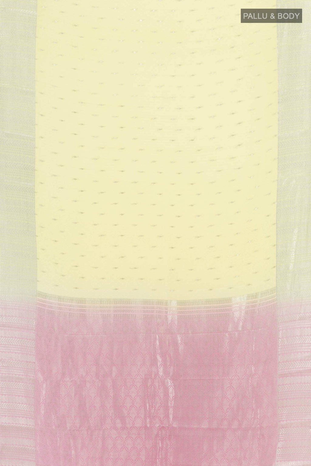 Lemon Yellow Mysore Crepe Saree