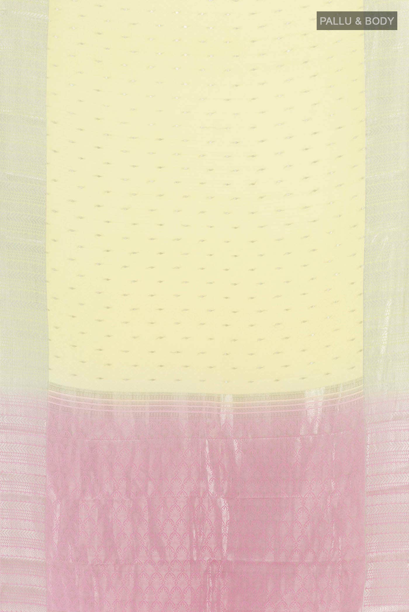 Lemon Yellow Mysore Crepe Saree