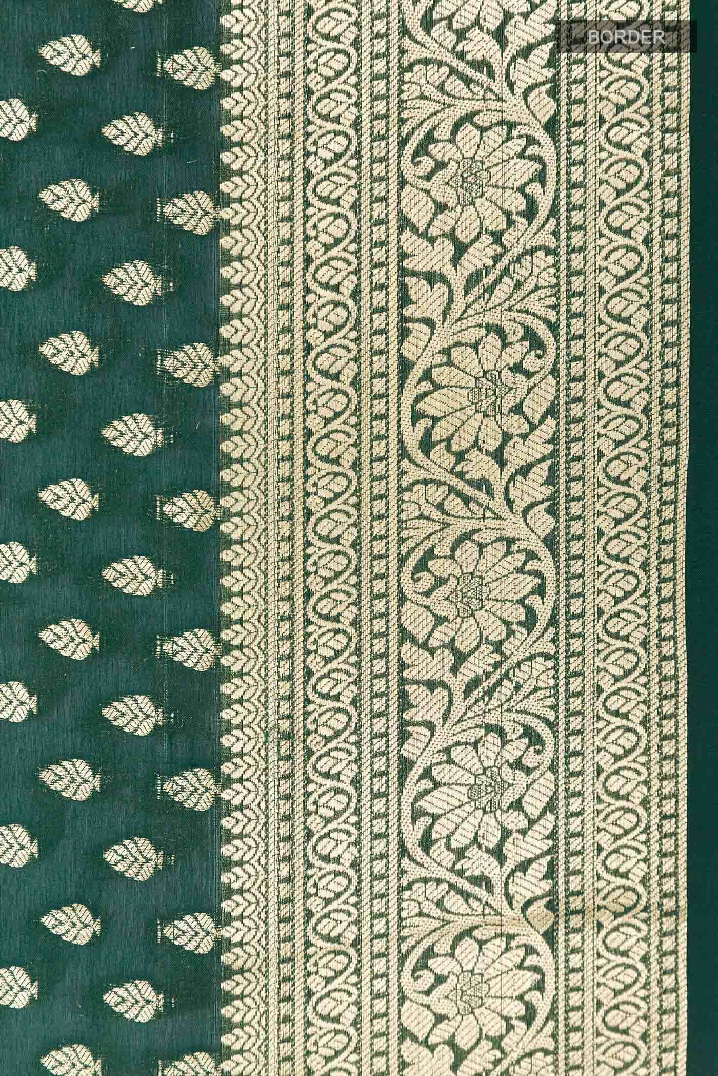 Green Mysore Crepe Saree