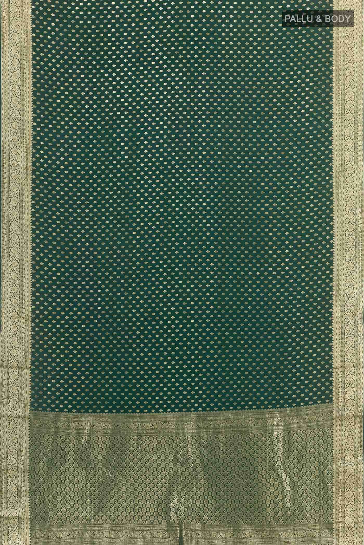 Green Mysore Crepe Saree