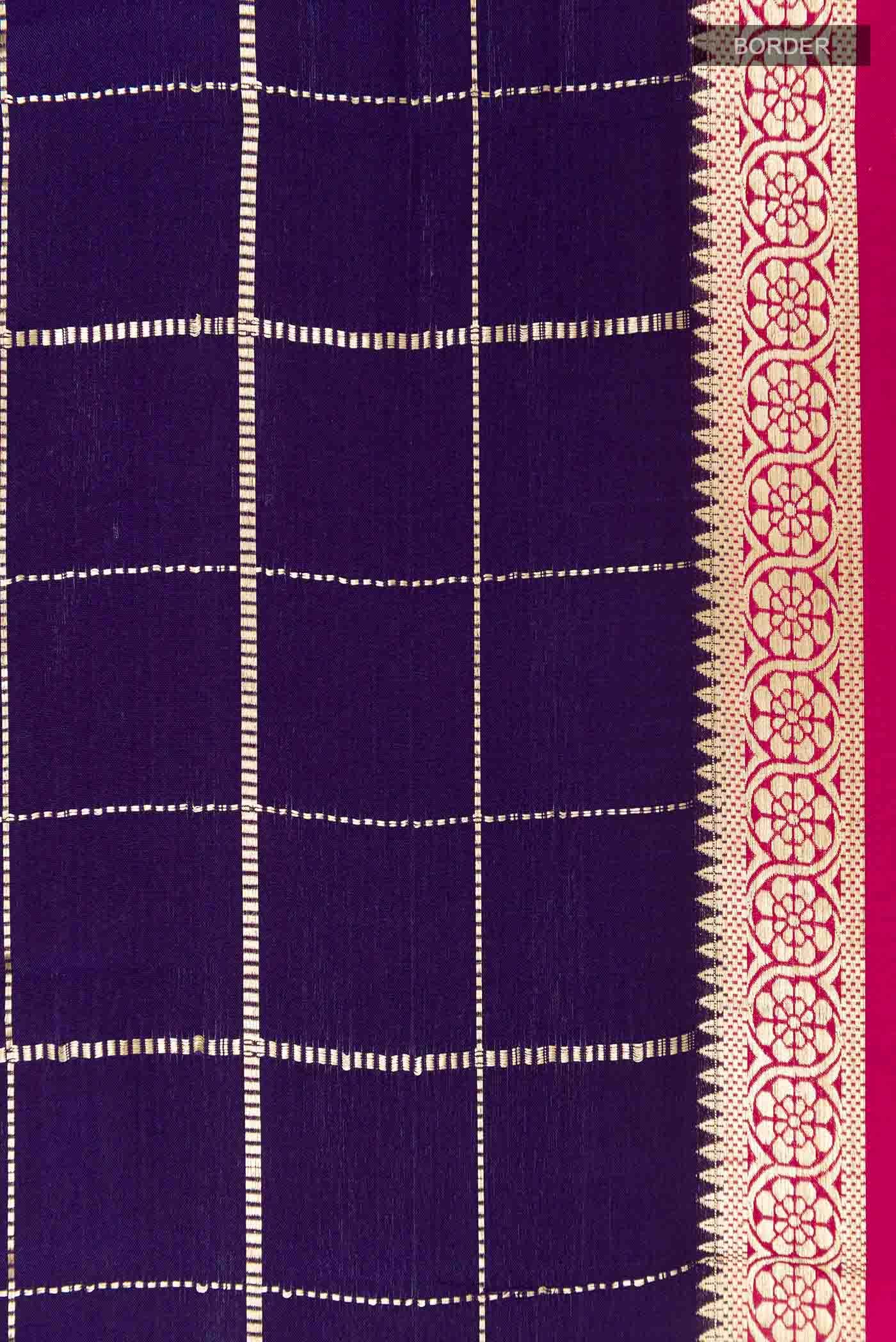 Purple Mysore Crepe Saree
