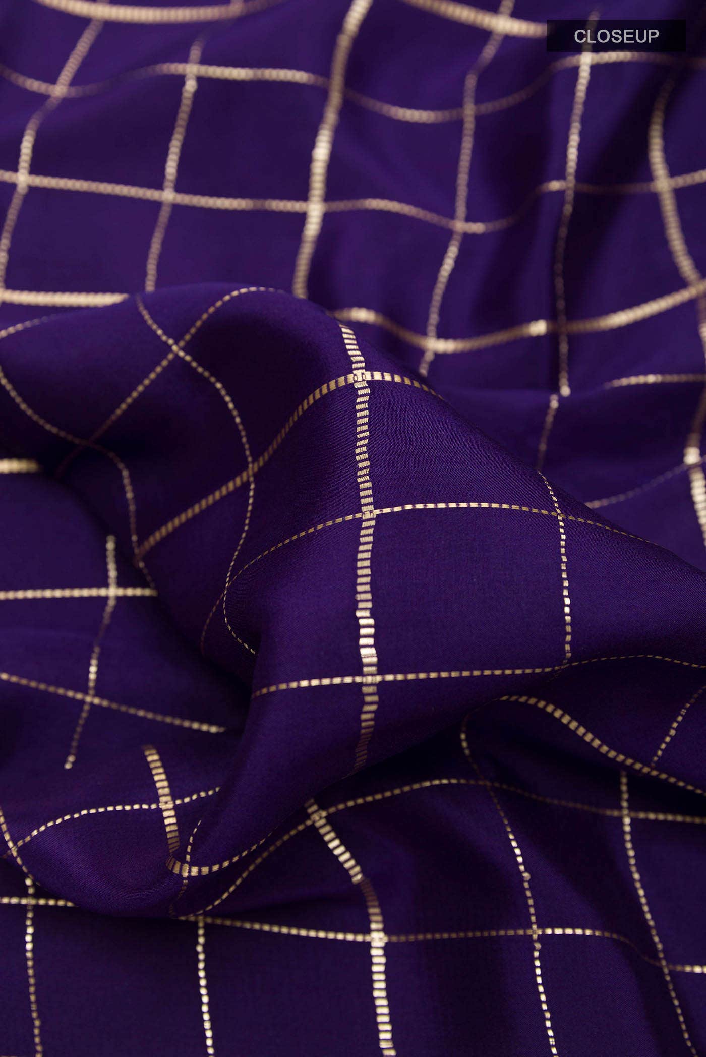 Purple Mysore Crepe Saree