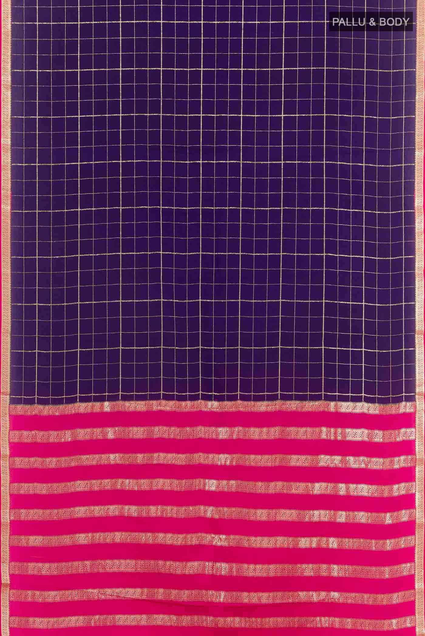 Purple Mysore Crepe Saree
