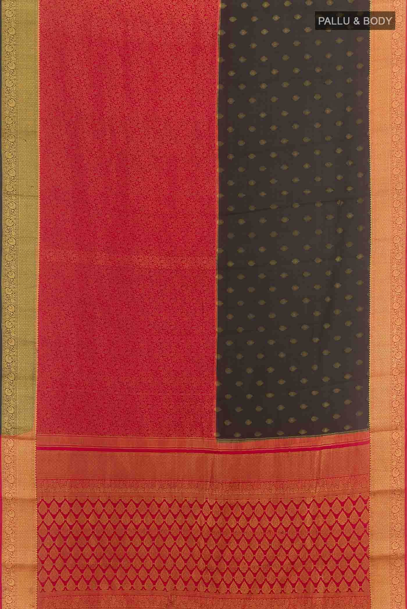 Black Mysore Crepe Saree