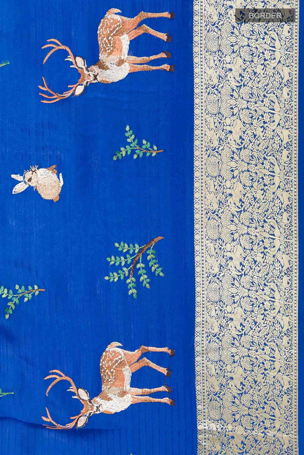 Blue Mysore Crepe Saree