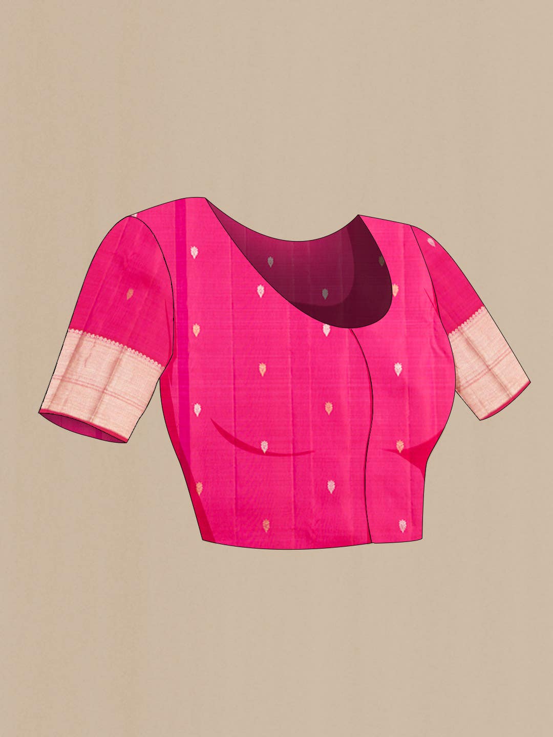 Dark Pink Kanchipuram Silk Saree
