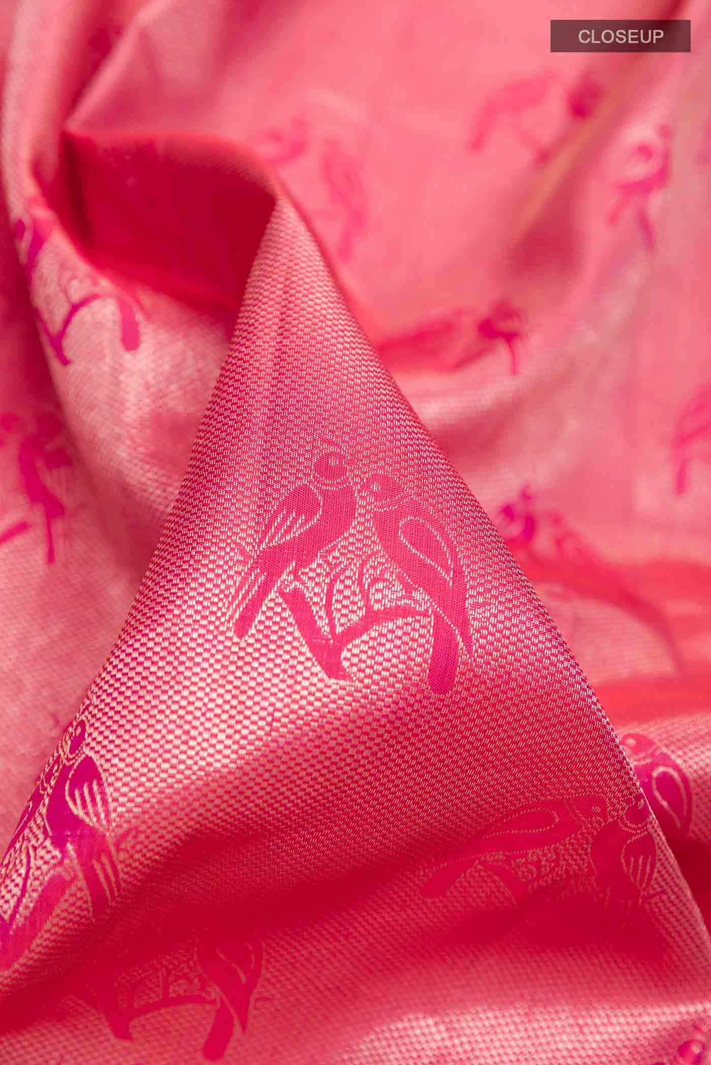 Dark Pink Kanchipuram Silk Saree