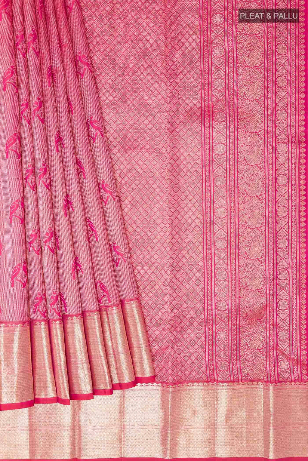 Dark Pink Kanchipuram Silk Saree