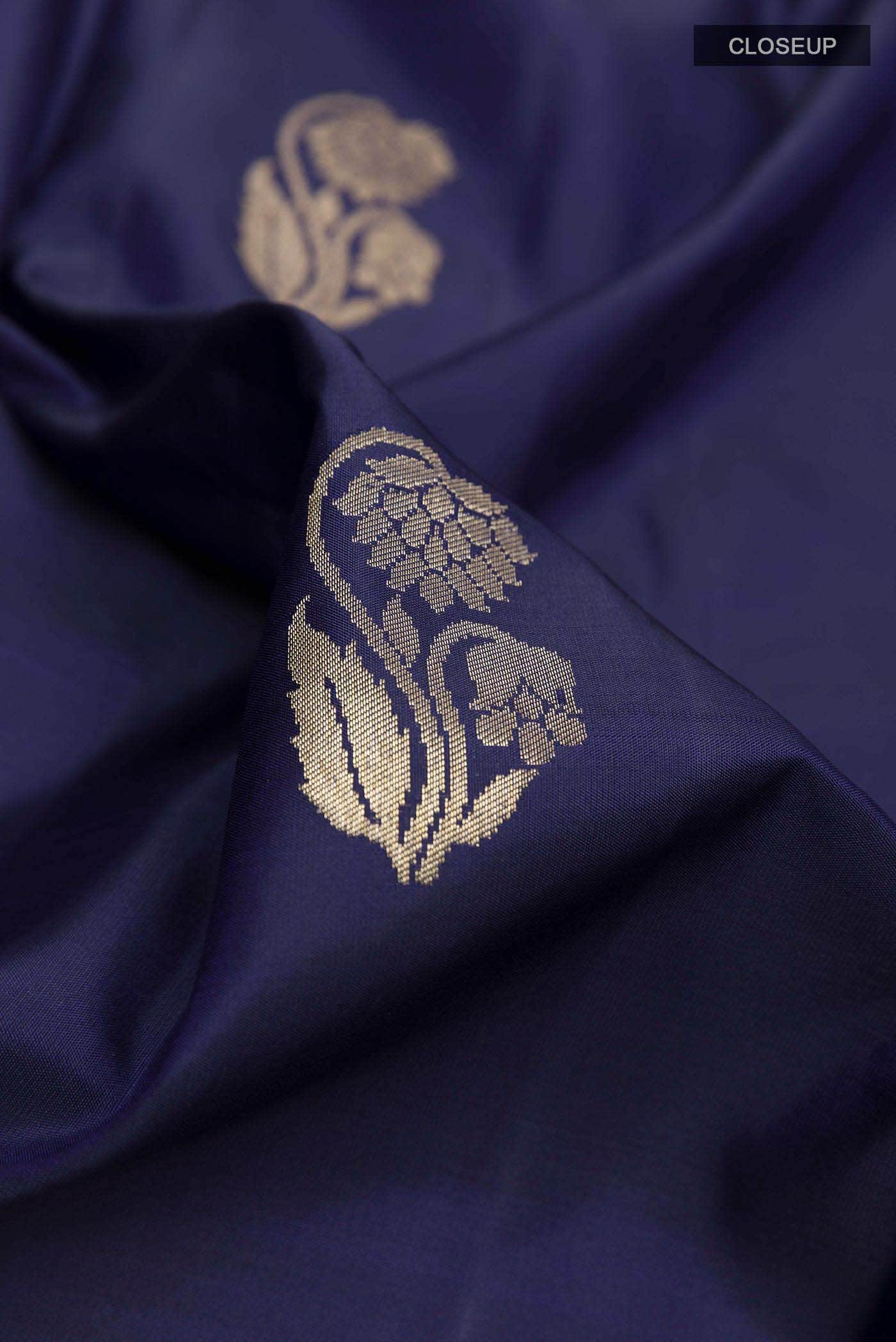 Navy Blue Kanchipuram Silk Saree