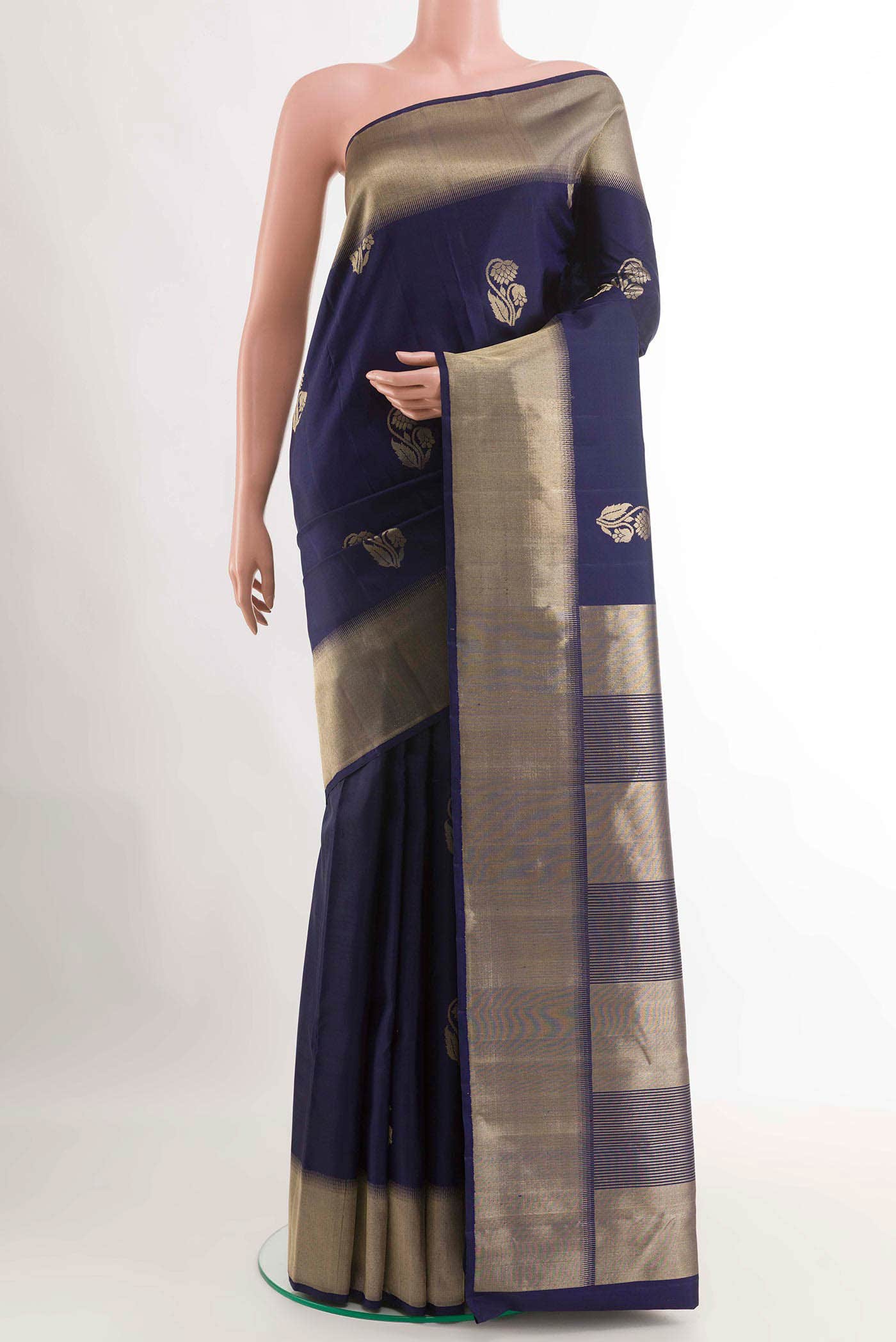 Navy Blue Kanchipuram Silk Saree