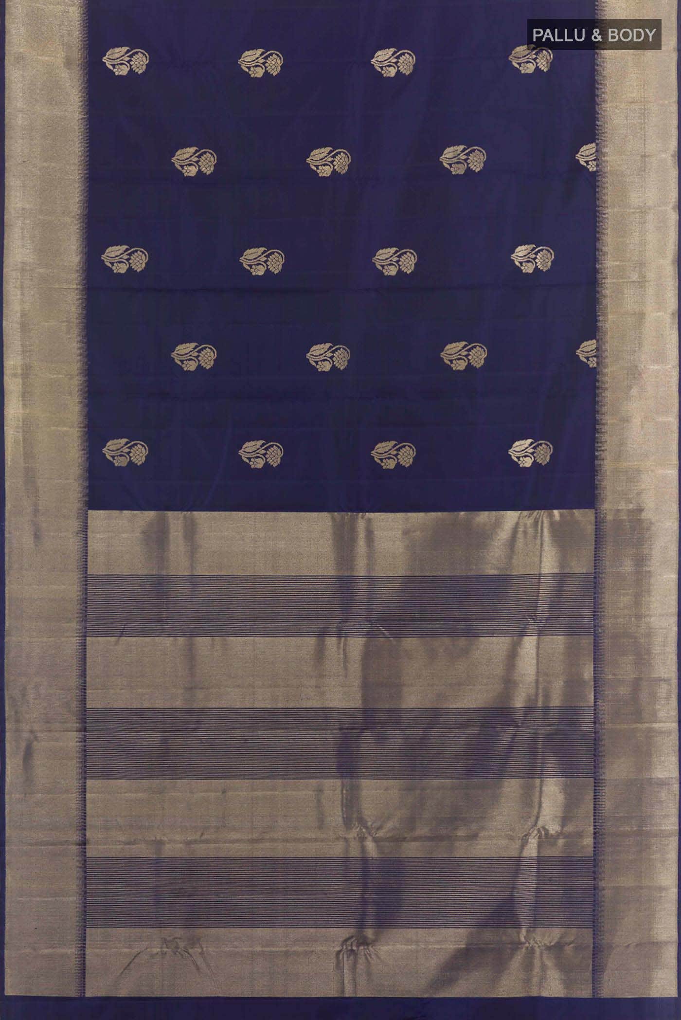 Navy Blue Kanchipuram Silk Saree