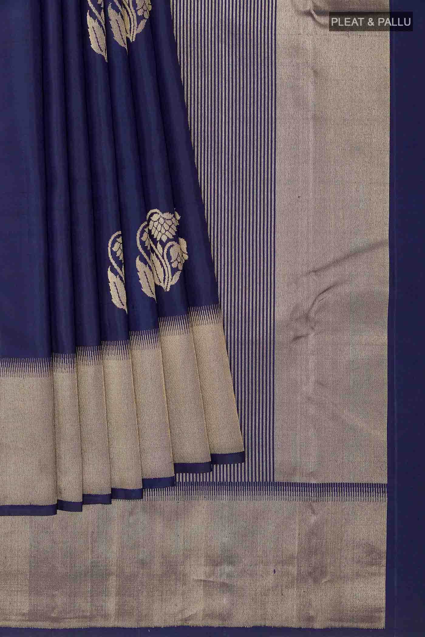 Navy Blue Kanchipuram Silk Saree