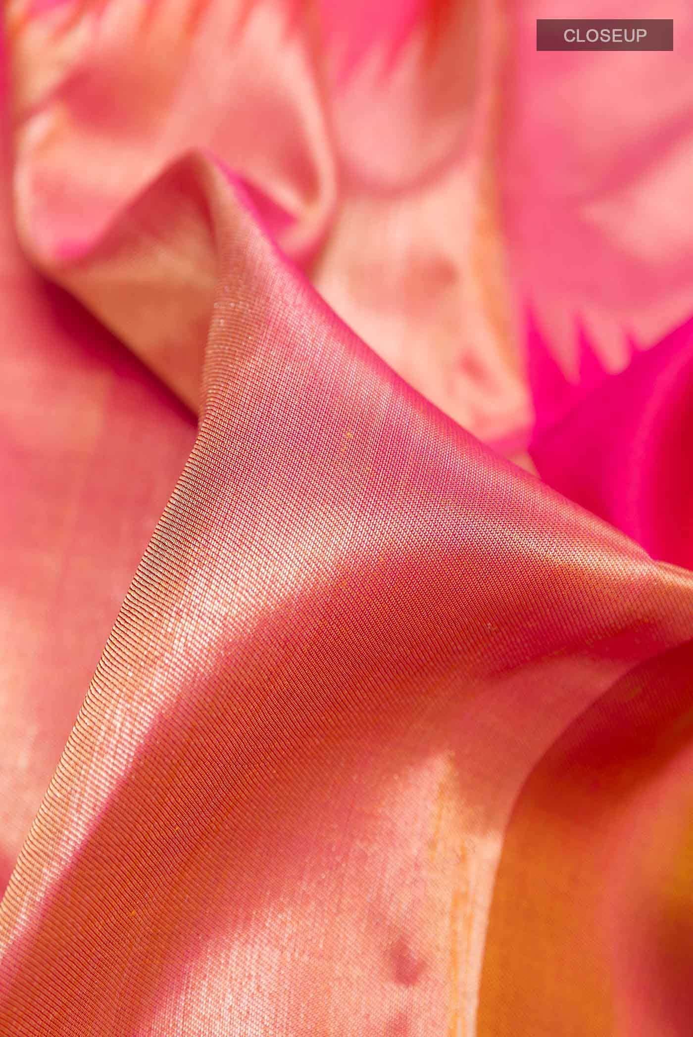 Peach Dual Tone Kanchipuram Silk Saree