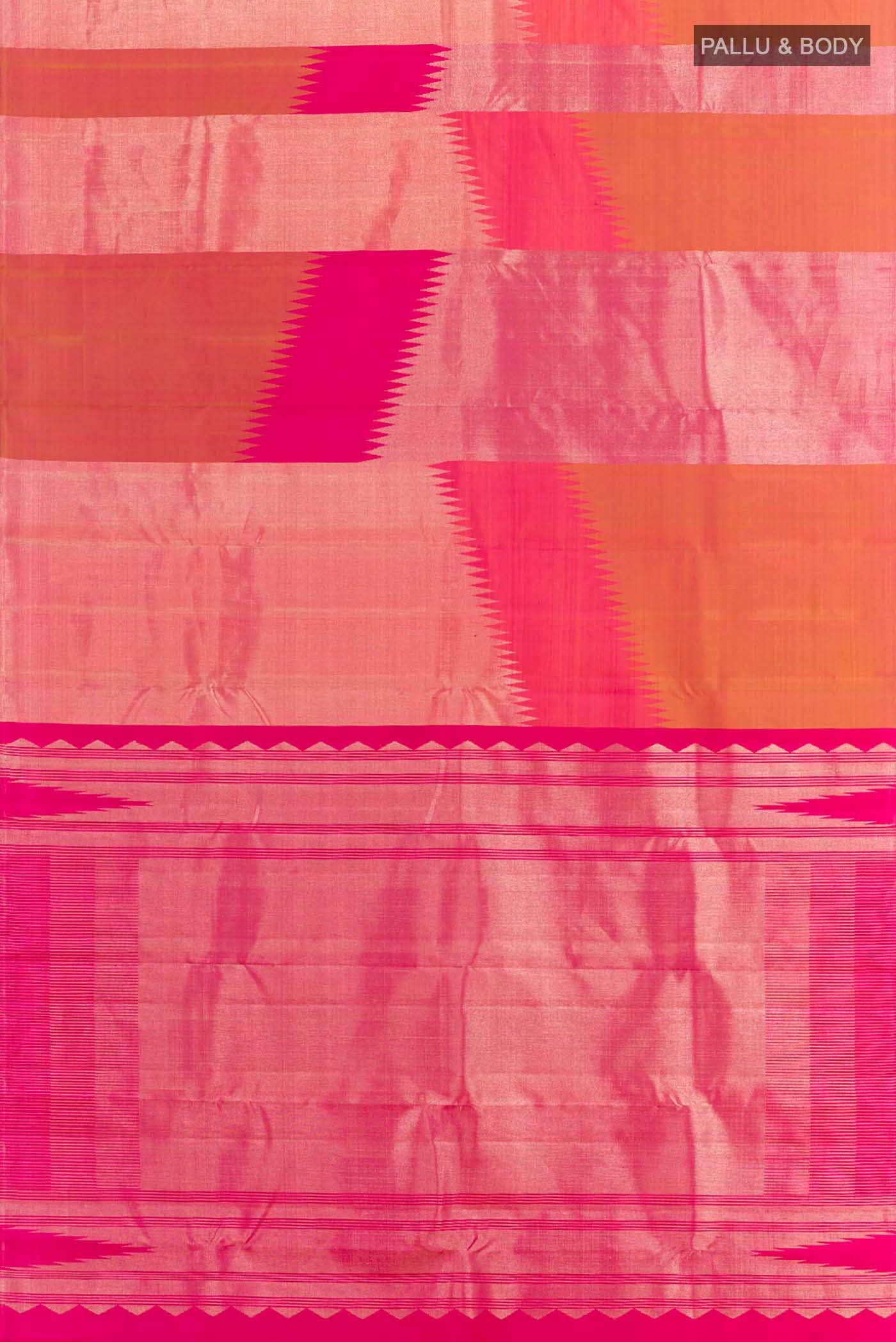 Peach Dual Tone Kanchipuram Silk Saree