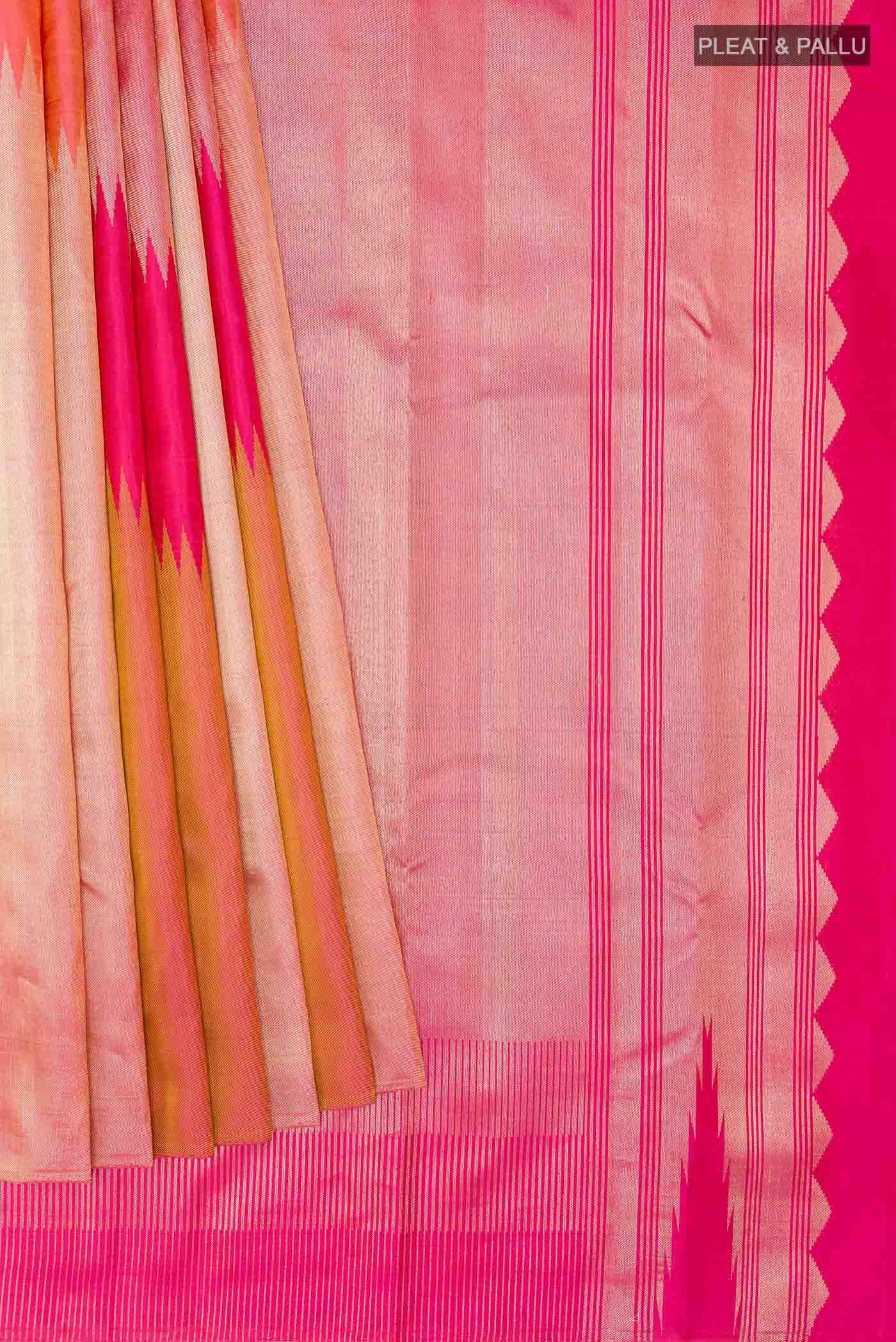 Peach Dual Tone Kanchipuram Silk Saree