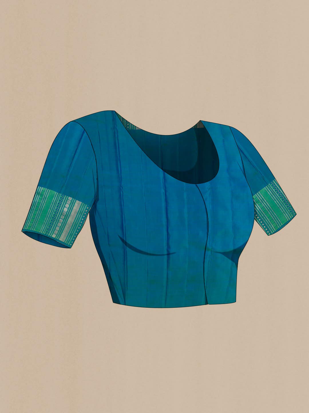 Peacock Blue Dual Tone Kanchipuram Silk Saree