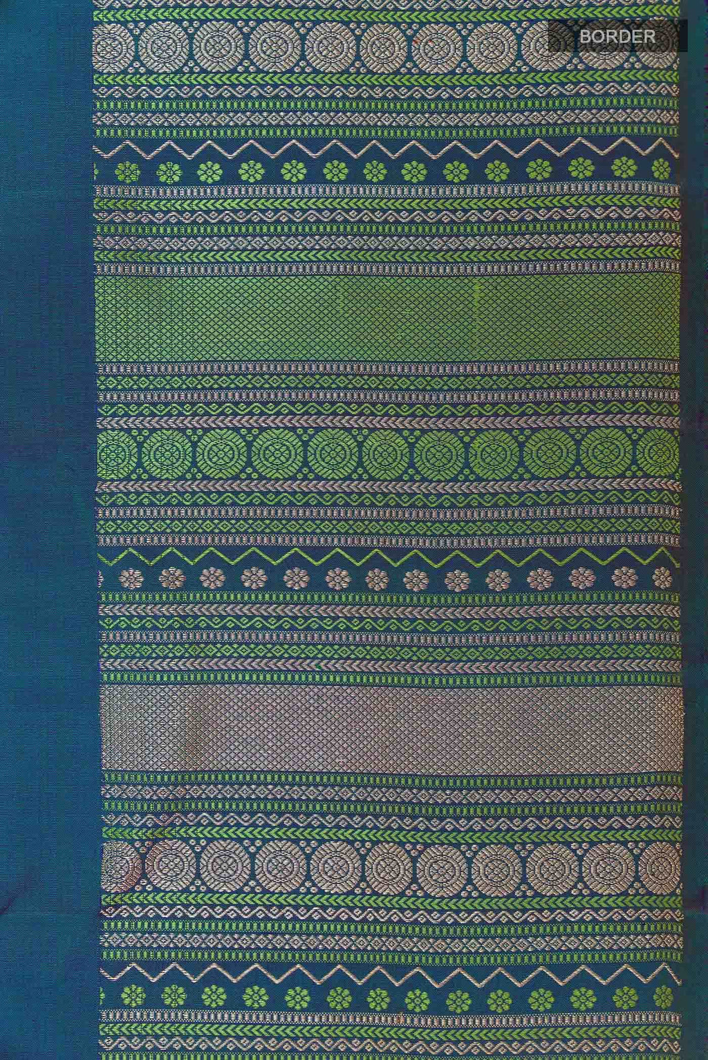 Peacock Blue Dual Tone Kanchipuram Silk Saree