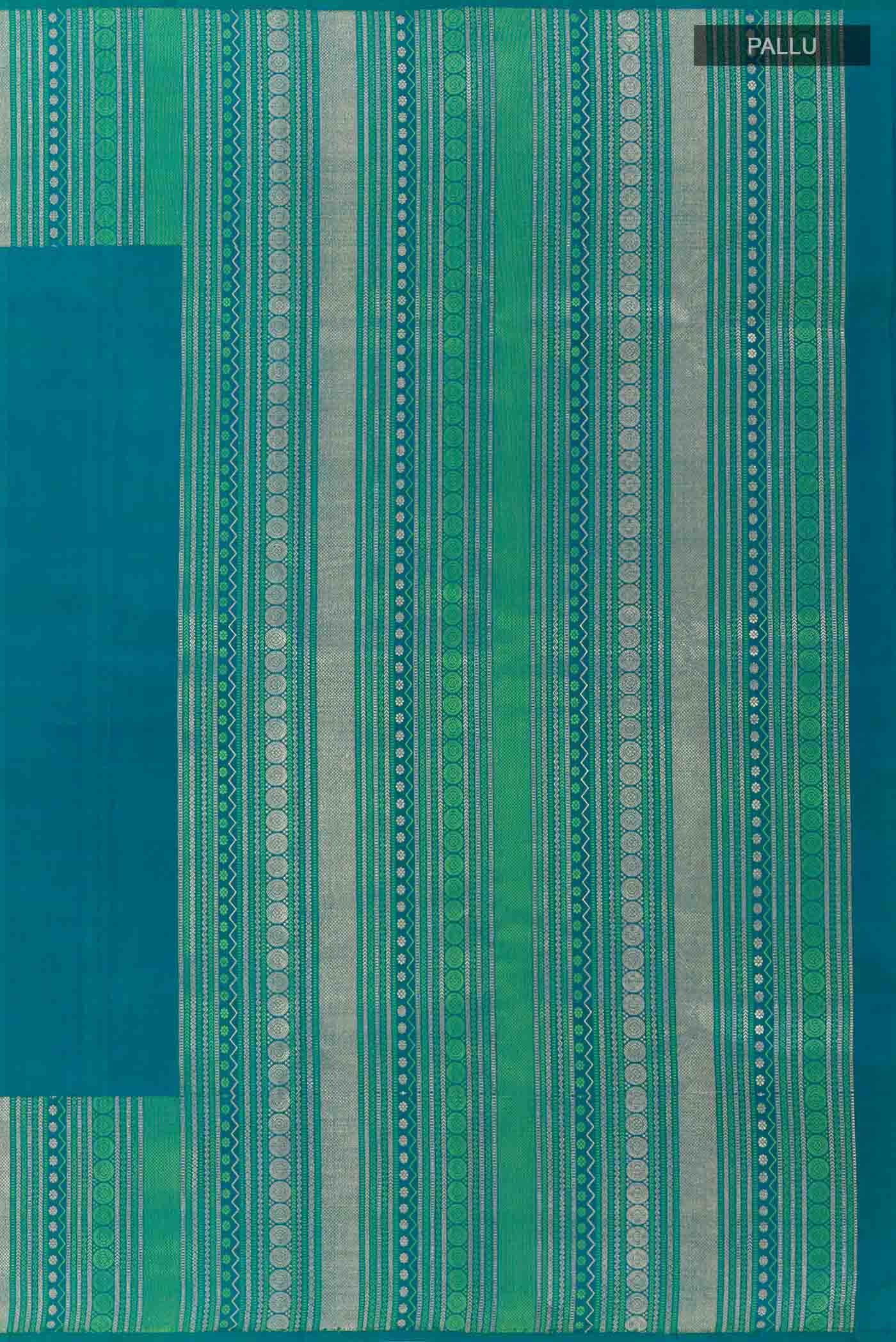 Peacock Blue Dual Tone Kanchipuram Silk Saree