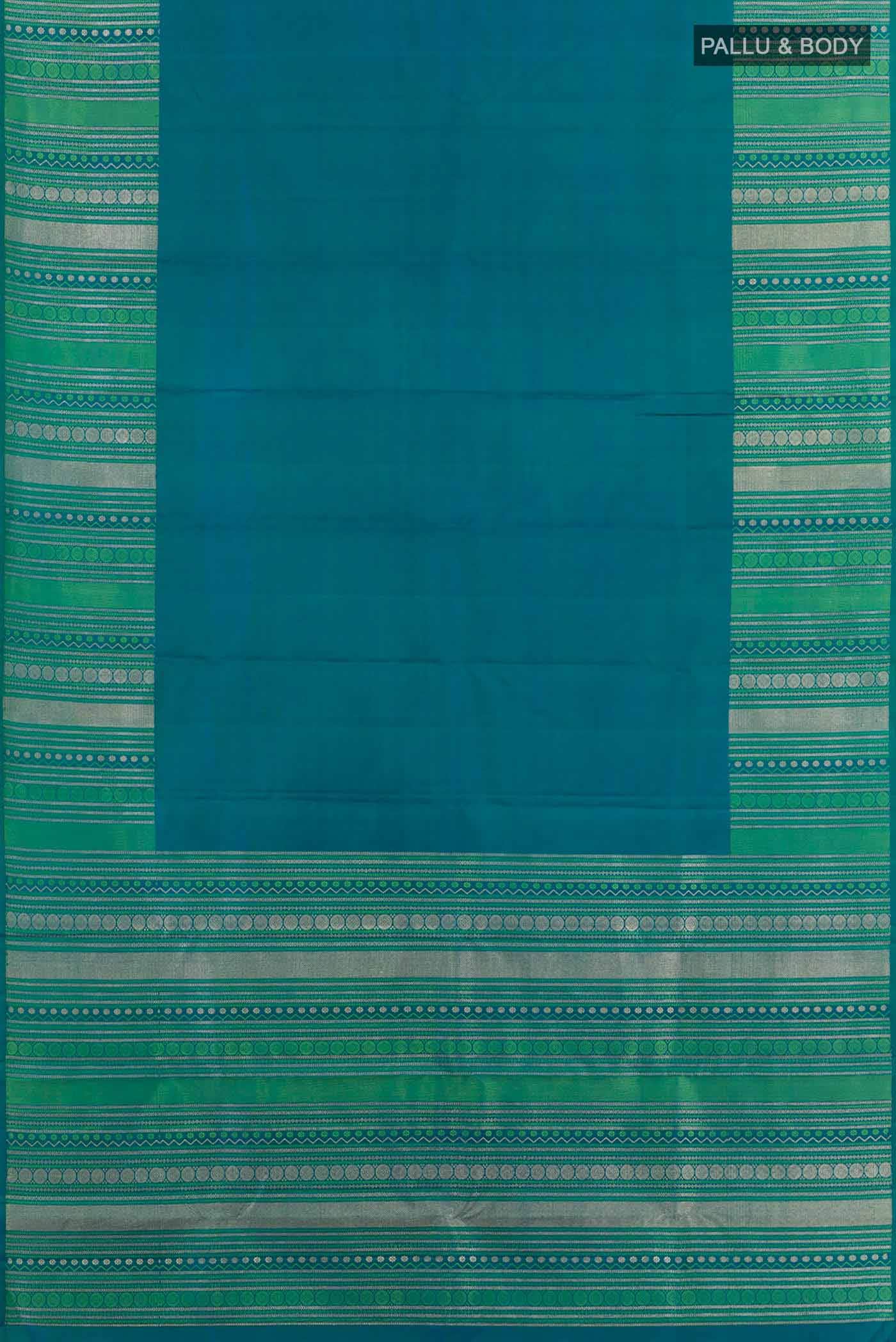 Peacock Blue Dual Tone Kanchipuram Silk Saree