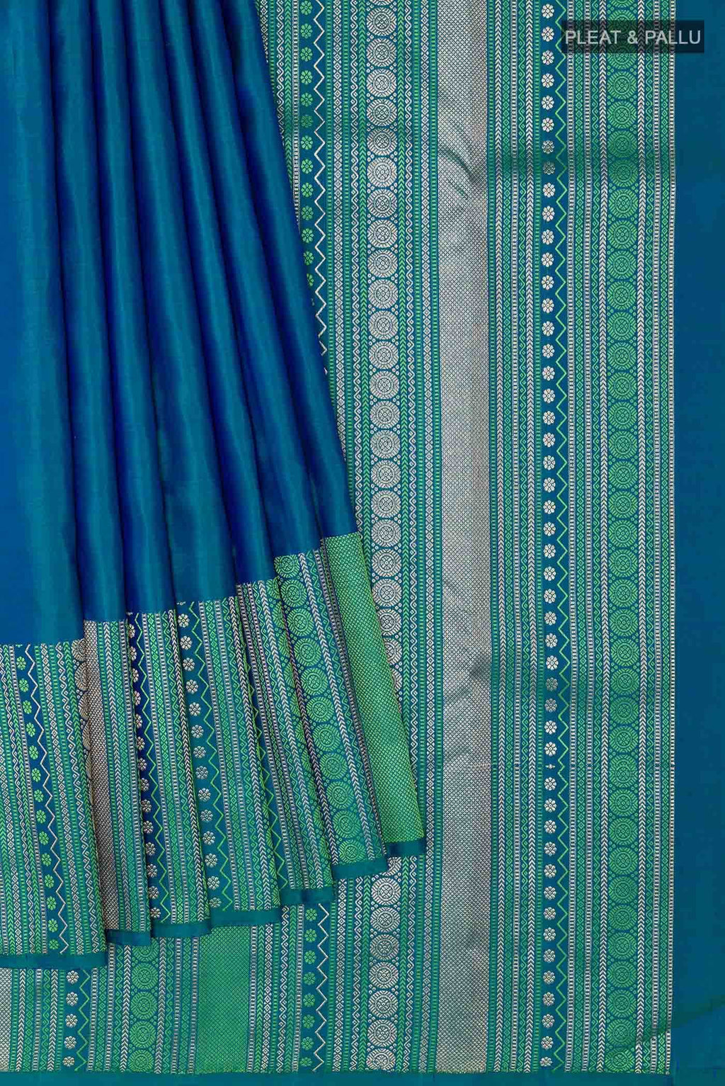Peacock Blue Dual Tone Kanchipuram Silk Saree