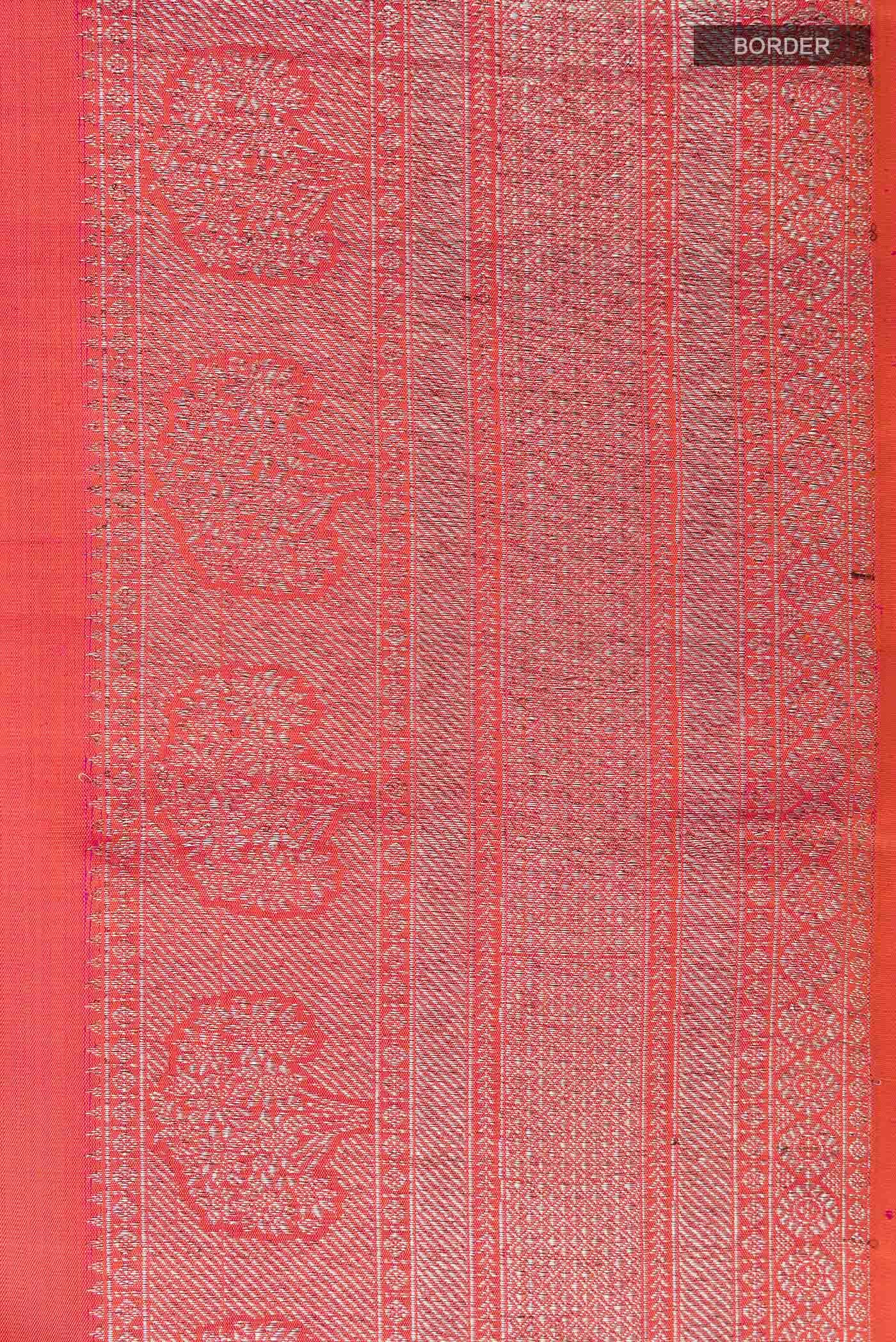 Orange Dual Tone Kanchipuram Silk Saree
