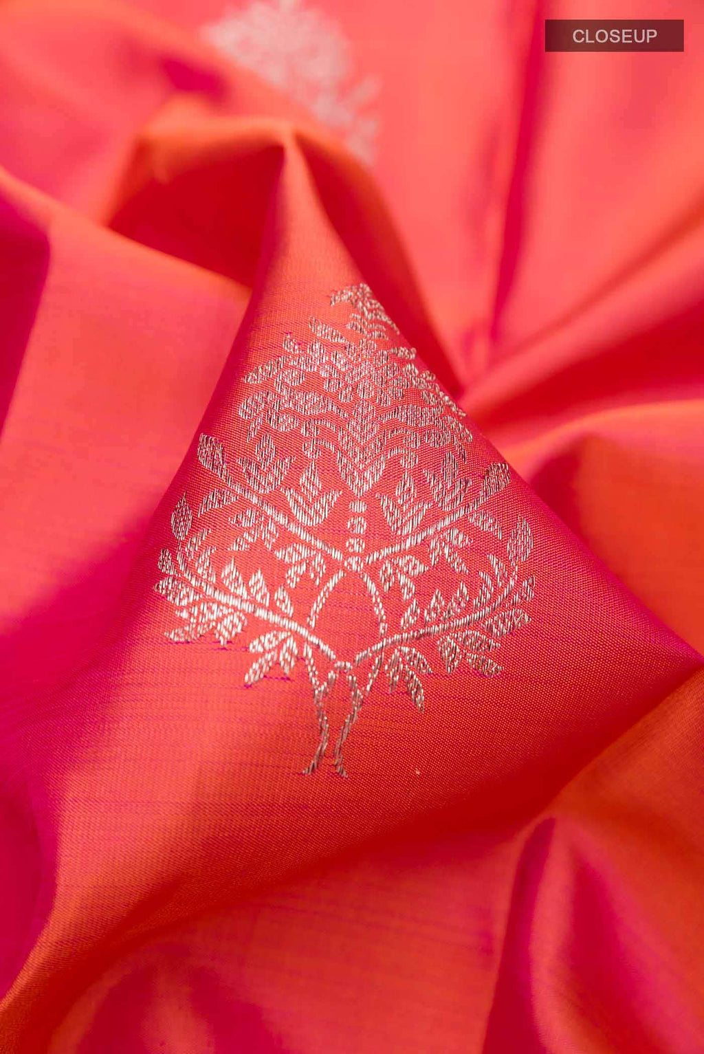 Orange Dual Tone Kanchipuram Silk Saree